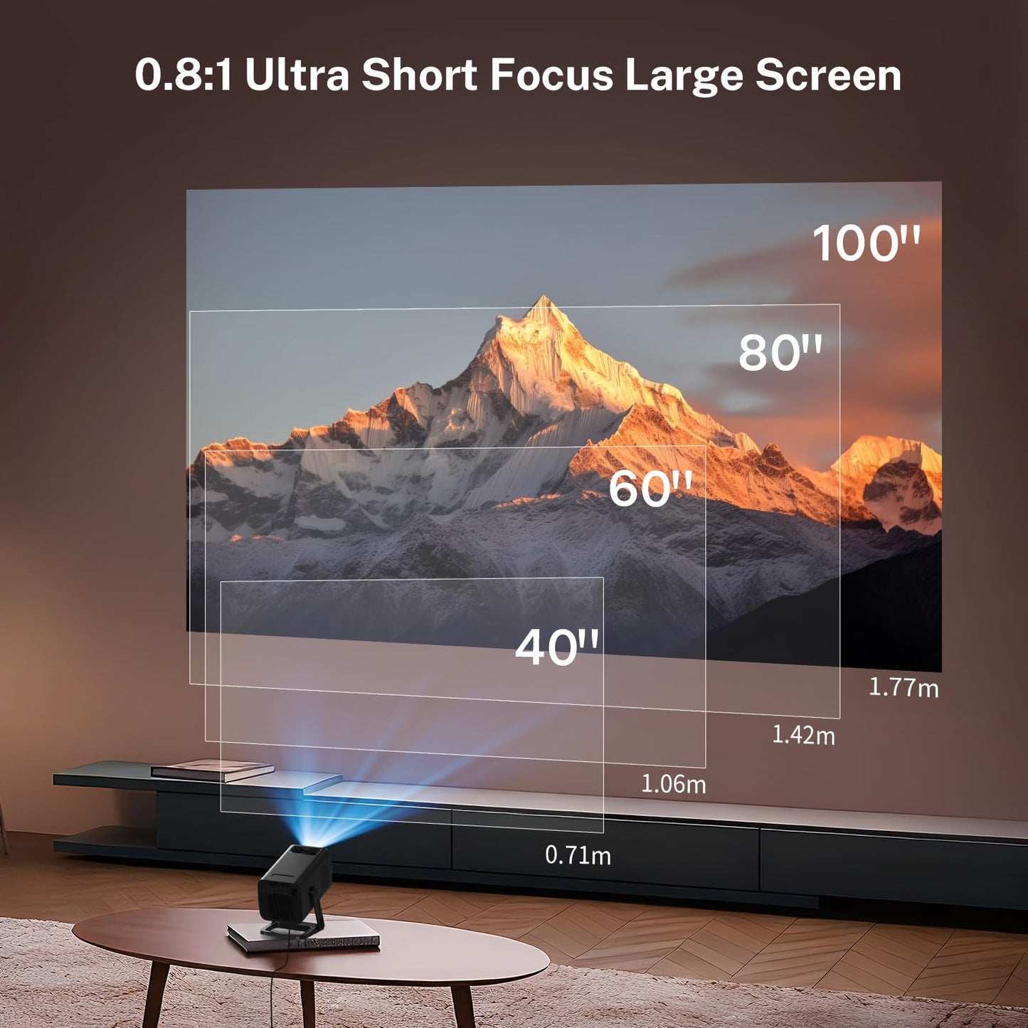 Mini Portable Projector Projecteur Portatif for Bedroom with WiFi and Bluetooth 1080P 4K Support Smart Android 14 OS Auto Keystone Compatible with Netflix, YouTube, Prime Video WEMI X1