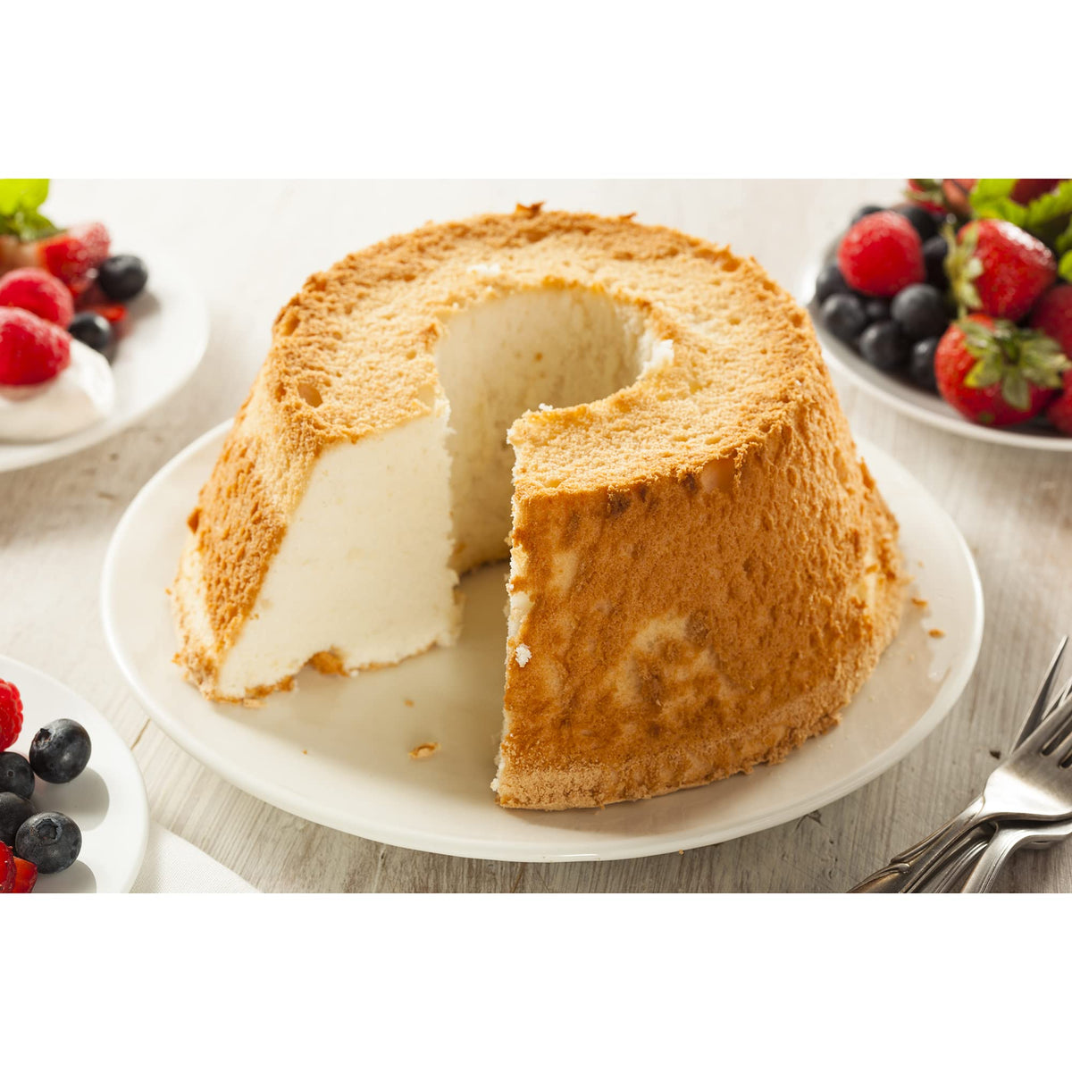 Fox Run Reinforced Angel Cake Food Pan with Removable Bottom and Feet, Aluminum, 10.75"