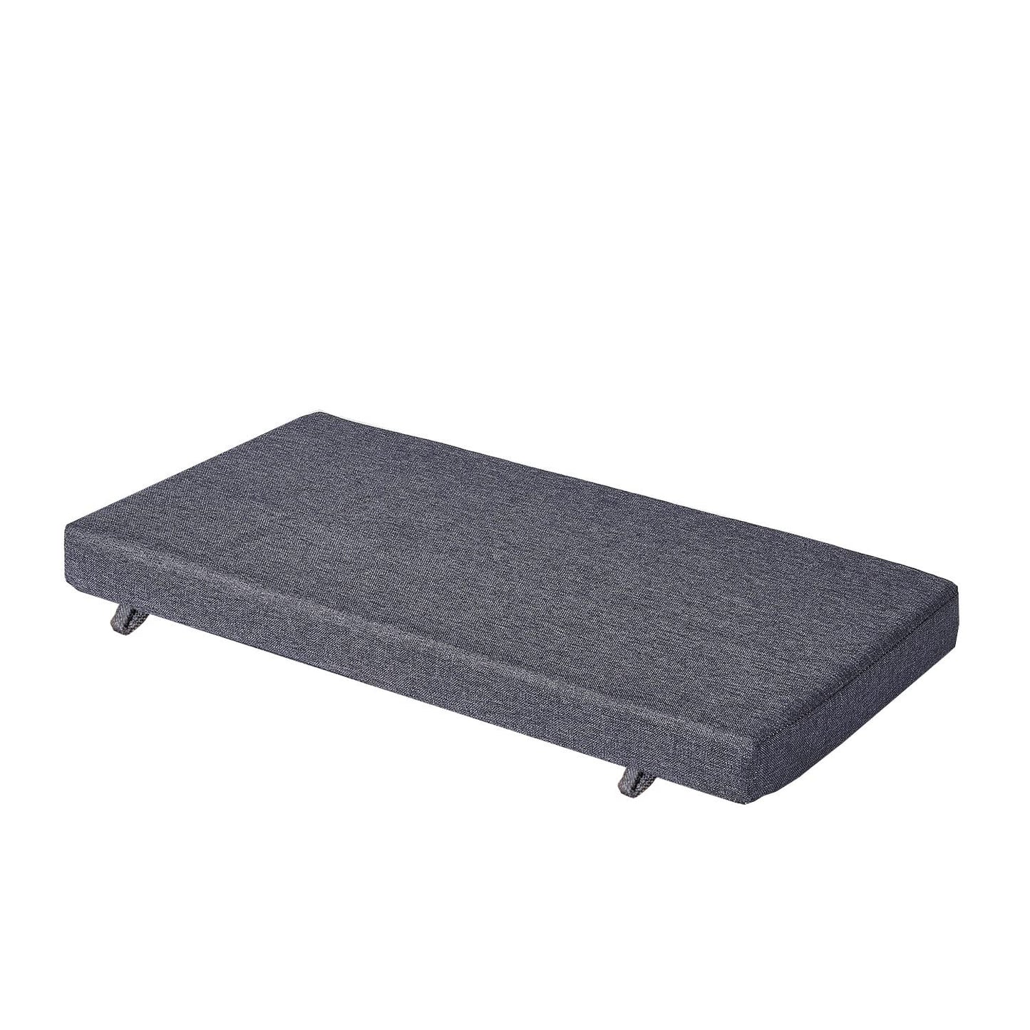 40 x 12 Inch Piano Bench Cushions for Indoor Furniture with Ties Non Slip Kitchen Dining Room Bench seat Cushion for Shoe Storage Ottoman Window Settee, Gray