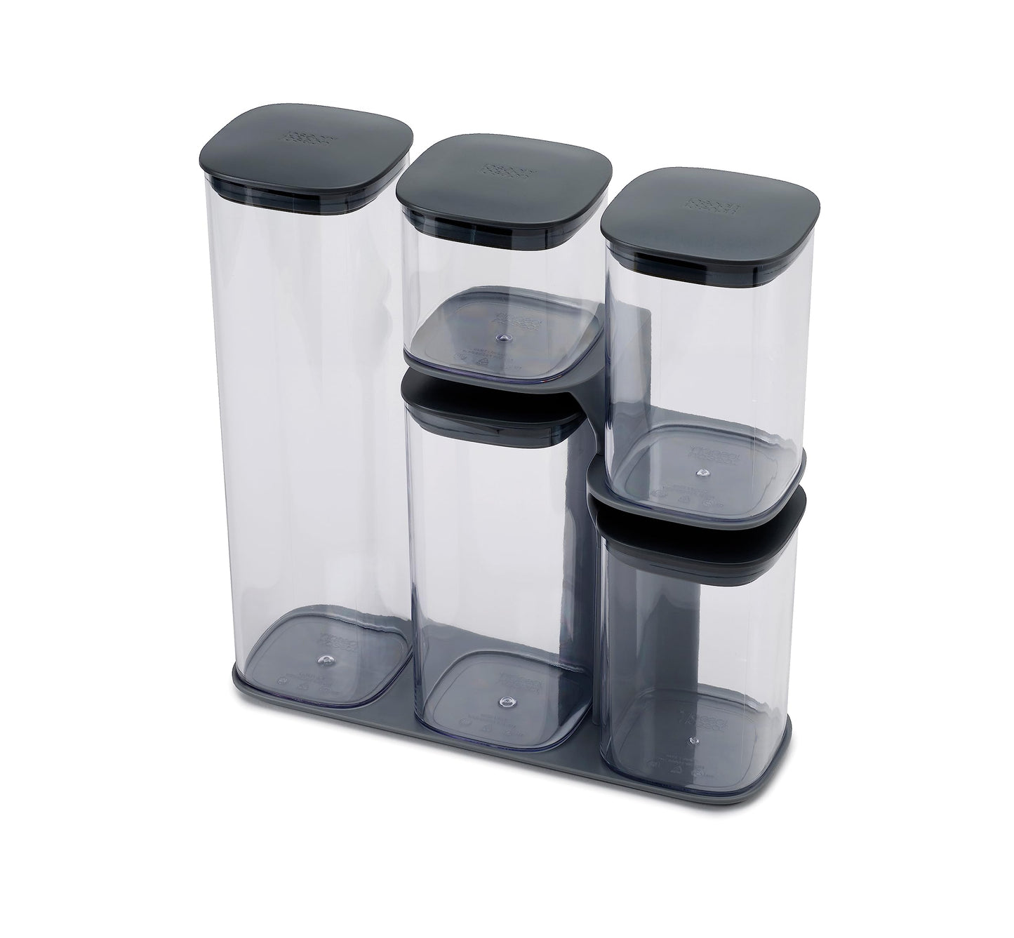 Joseph Joseph Podium Airtight Food Storage Container Set with Stand 5 Piece Grey
