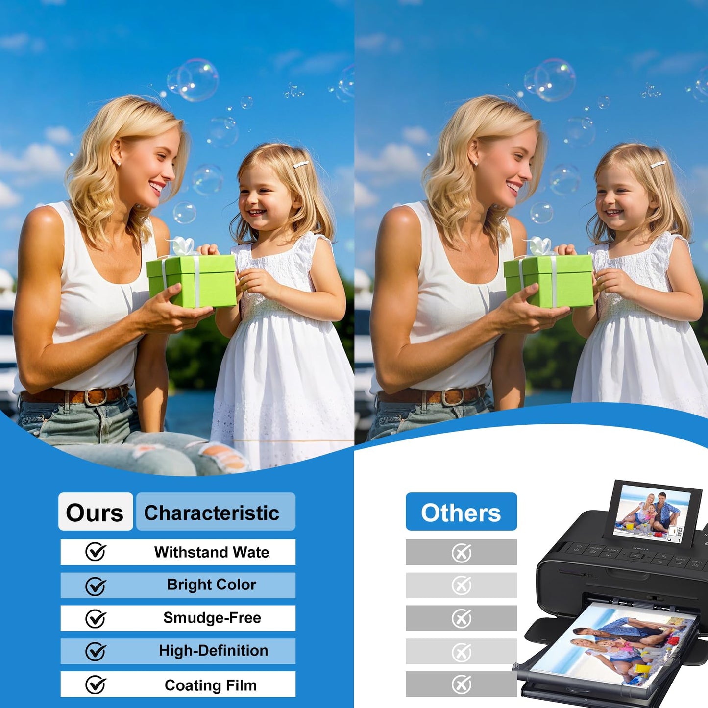 Compatible for Canon Selphy CP1500 CP1300 Ink and Paper, KP-108IN KP108 3 Color Ink Cartridges and 108 Sheets 4 x 6 Paper Glossy, for Canon Selphy CP1500 CP1300 CP1200 CP1000 CP910 CP900 CP800