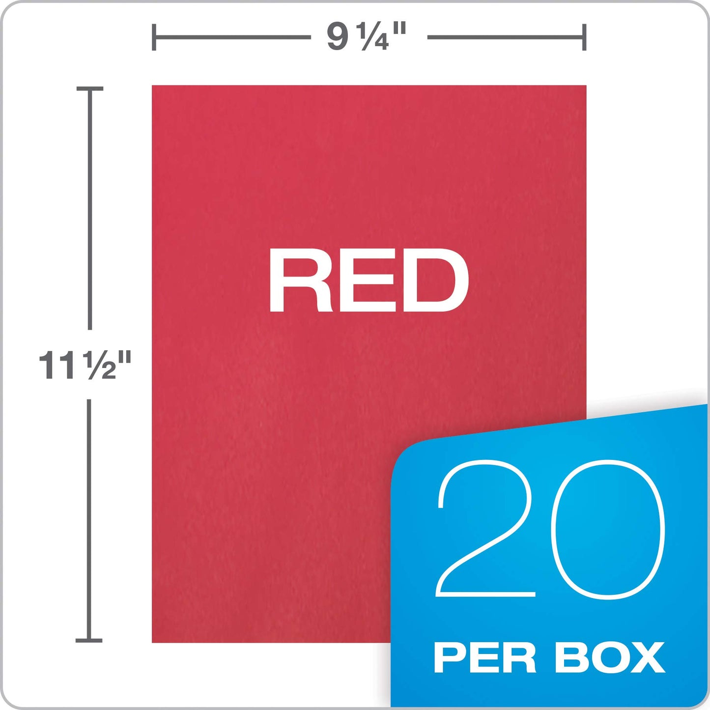 Oxford Folders, Tri-Fold Pocket, Letter Size, 8.5 x 11 Inches, Red, 3 Pockets, 150-Sheet Capacity, Paper Material, Business Card Holder, 20-Pack for School or Office Use