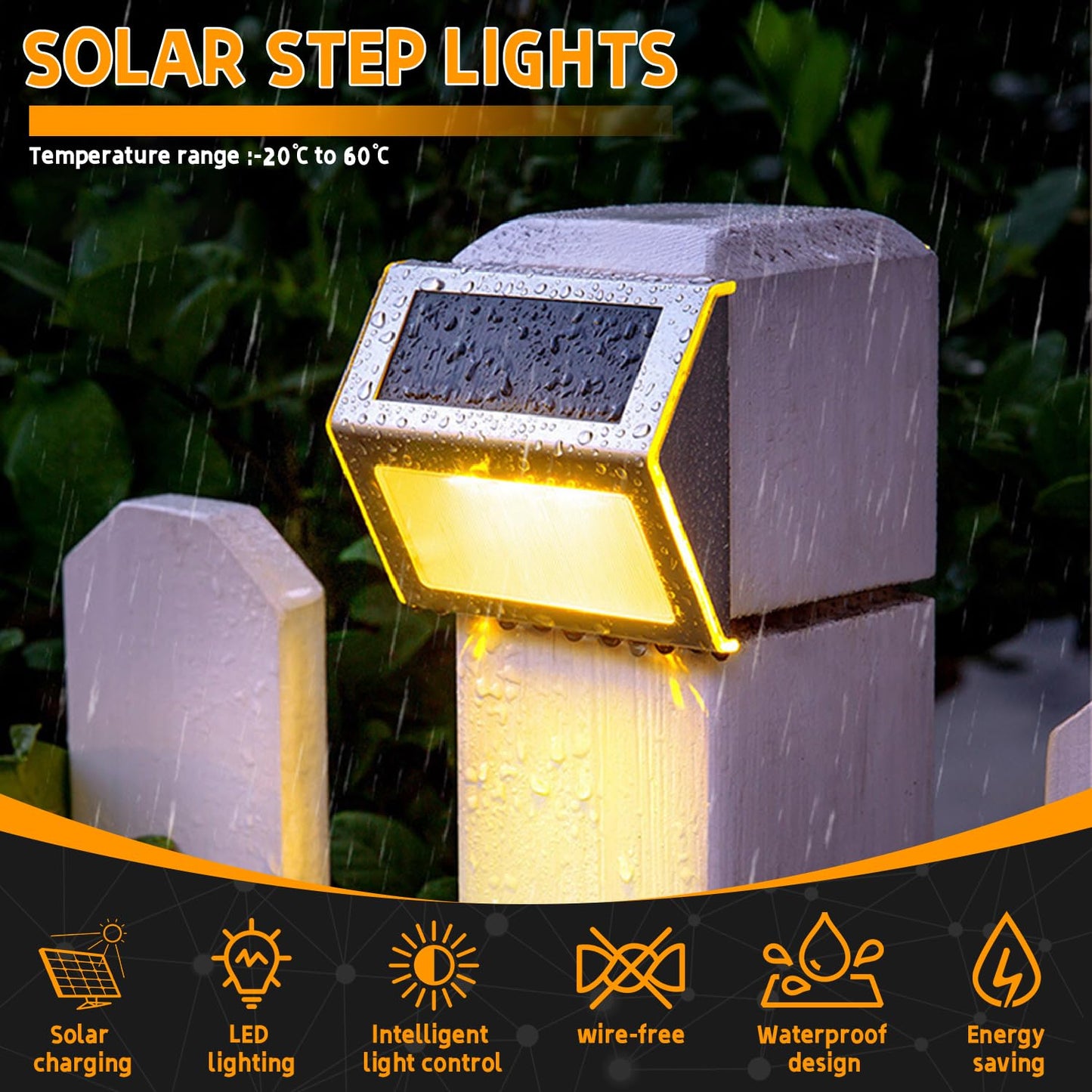 12 Pack Solar Step Lights for Outside, Solar Stair Lights Waterproof IP 65, Led Outdoor Deck Lights,Solar Lights for Garden Stair Patio Deck Yard Front Step Front Porch,Warm White