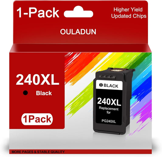 240XL Black Ink Cartridge Replacement for Canon 240 XL PG-240XL for PIXMA MG3620 MG3600 MG3520 MG2120 TS5120 MX532 MX512 MX472 MX452 Printers Noire 1-Pack