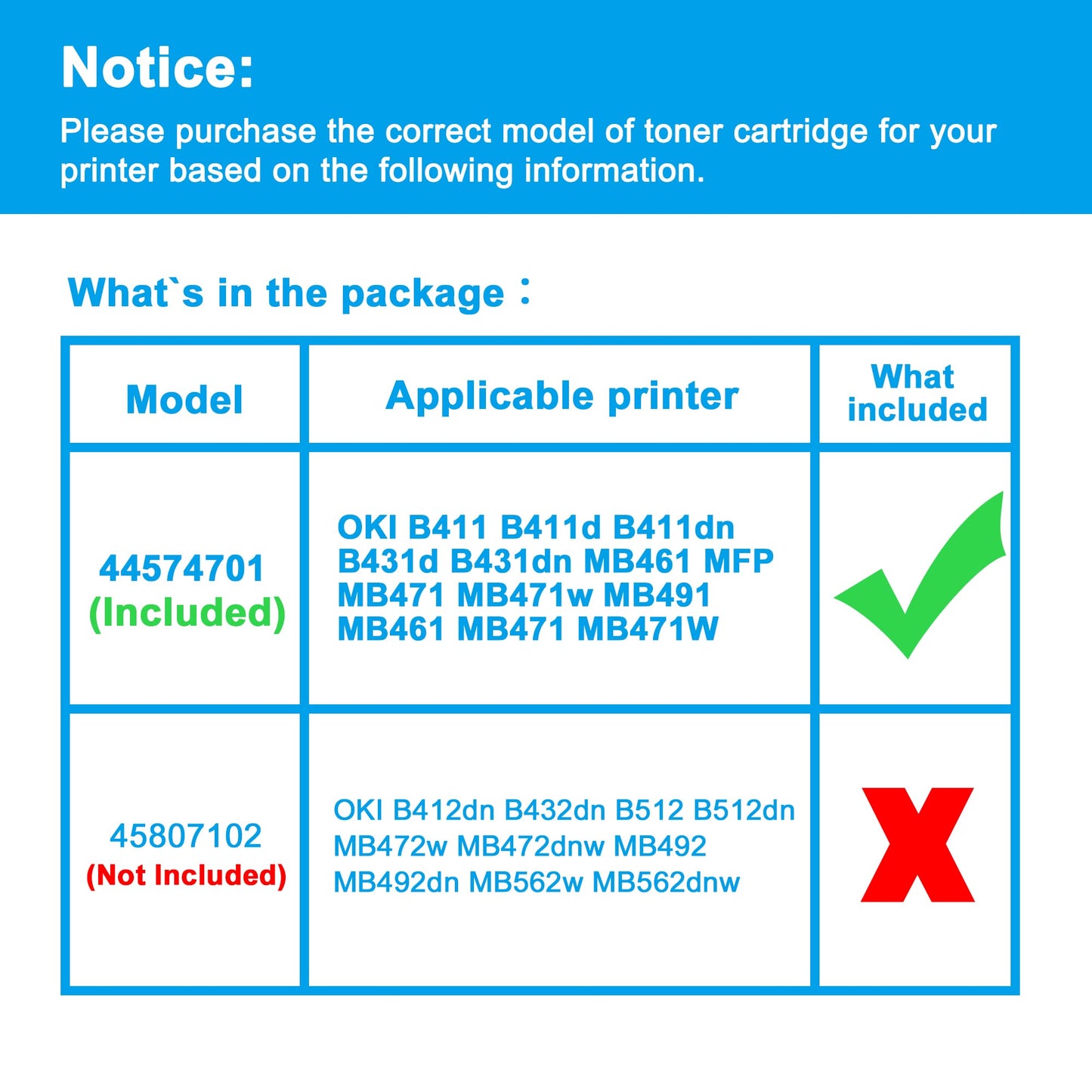 LCL Compatible Toner Cartridge for OKI B411 B431 44574701 4000 Pages (1-Pack Black) for OKI B411 B411d B411dn B431d B431dn MB461 MFP MB471 MB471w MB491 MB461 MB471 MB471W