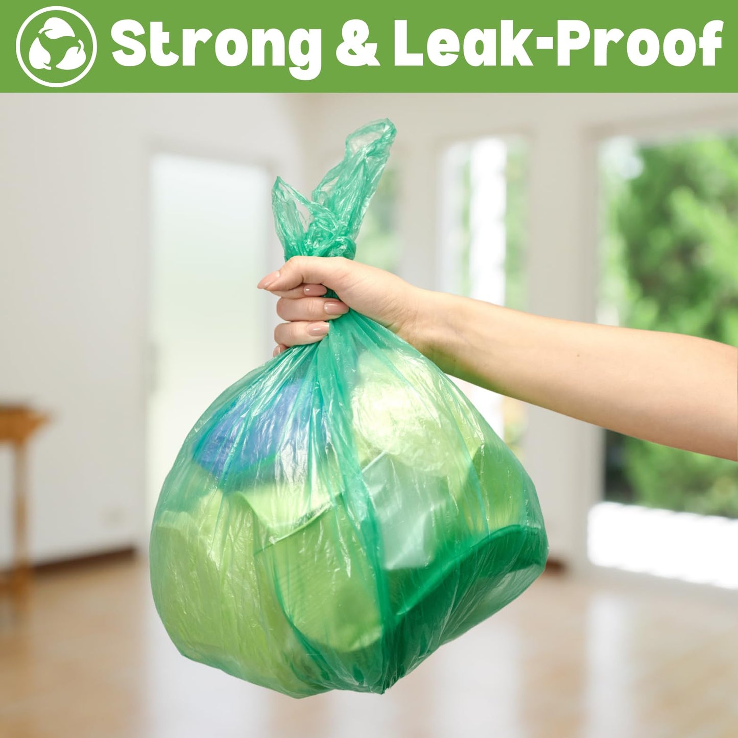 Biodegradable 15 Liter Small Trash Bags (400 Count) 4 Gallon Eco-Friendly Bathroom Garbage Bags OXO-Biodegradable Under Certain Conditions(See Description)