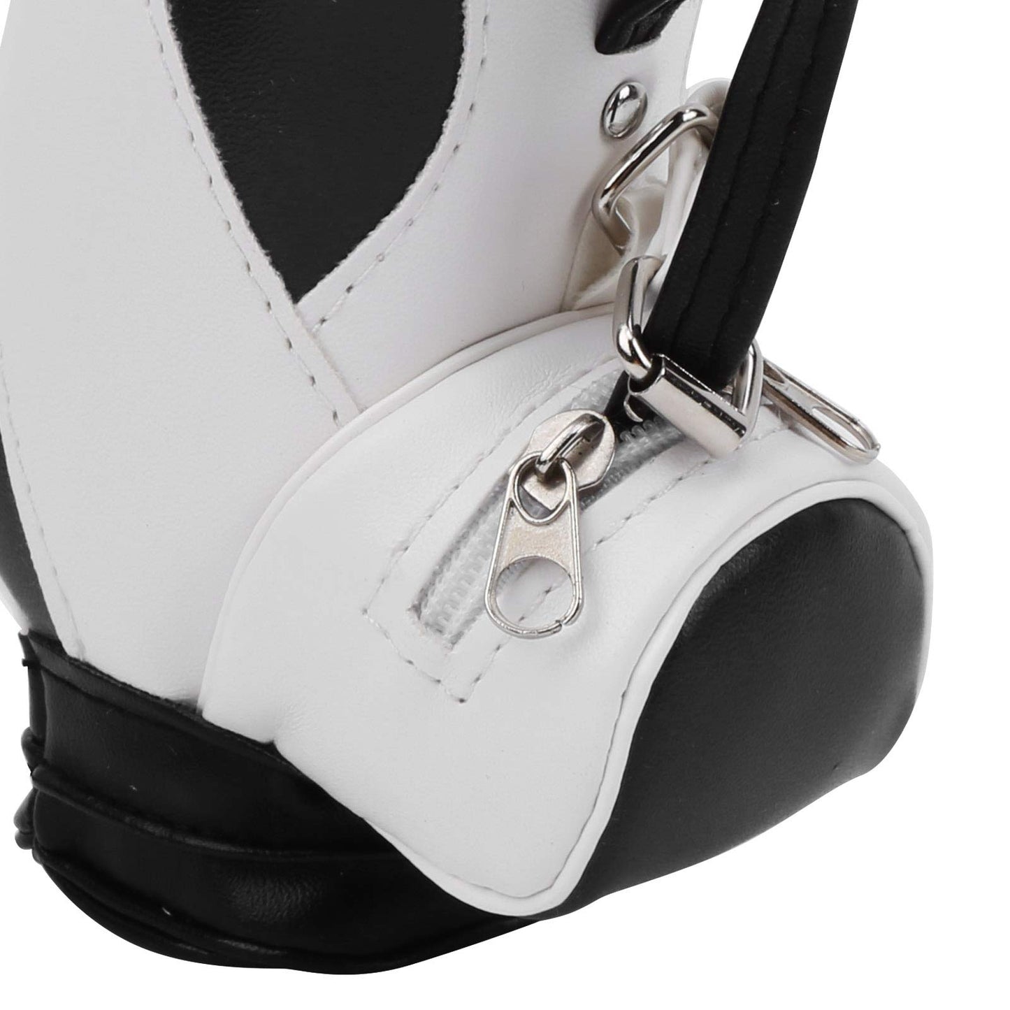 Mini Bag Pen Holder with 3 Club Pens, Novelty Gift Set for Golfer Friends Fans (Black White)