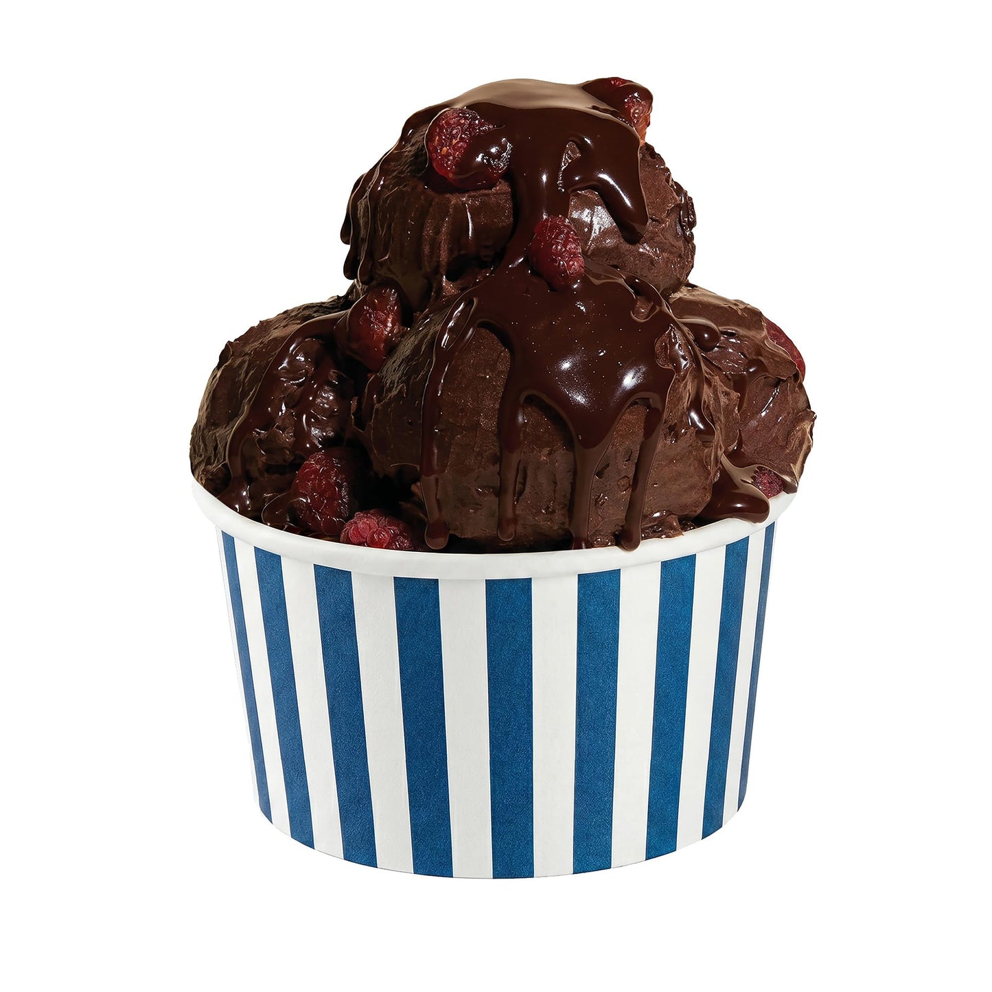 Coppetta 12 Ounce Dessert Cups, 50 Disposable Ice Cream Cups - Lids Sold Separately, Sturdy, Blue And White Paper FroYo Bowls, Striped, For Hot And Cold Foods, Perfect For Gelato - Restaurantware
