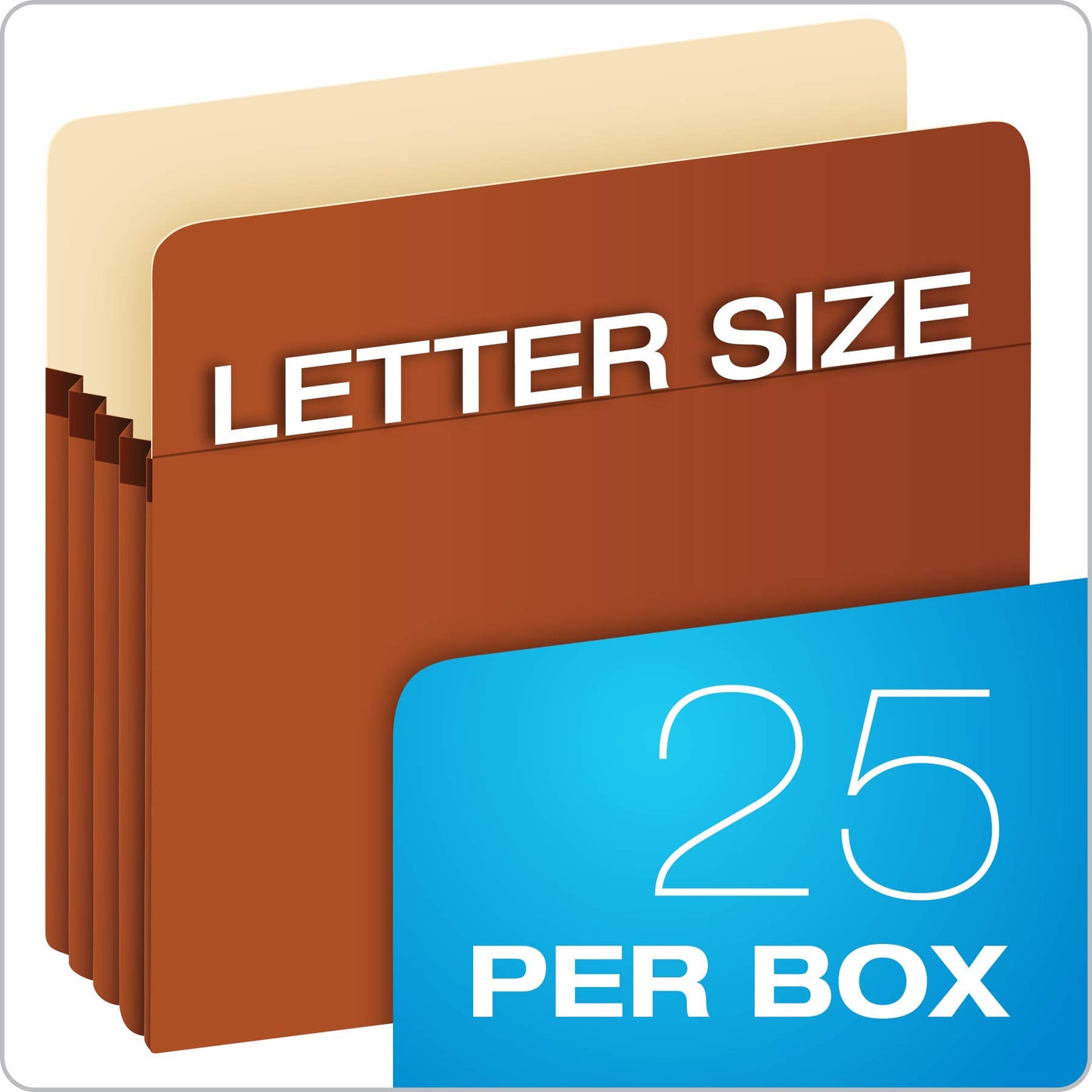 Pendaflex Vertical File Pockets, 3.5-Inch Expansion, Straight Cut, Letter 25/Box