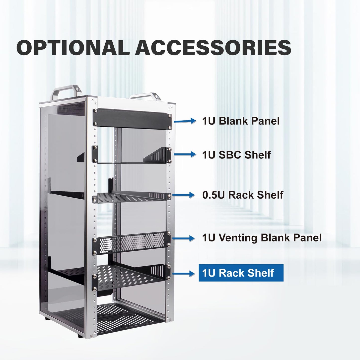 GeeekPi 10 inch 1U Rack Shelf, 10.23inch Depth, 1U Server Rack Shelf Vented Rack Mount Cantilever Tray for DeskPi Rackmate T2/T0 Plus/T1 Plus/TL1 Network Cabinet