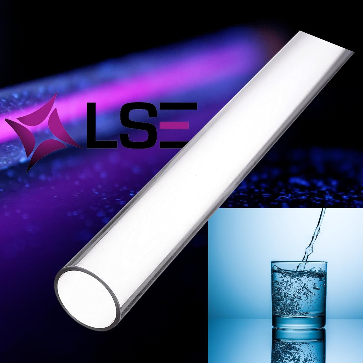 LSE Lighting 602732 Quartz Sleeve Replacement for 602805 Lamp | Fits VIQUA and Trojan UVMax C, C4, D, D+, D4, D4 Premium Systems | Includes O-Ring Gasket Set | Designed and Made in USA