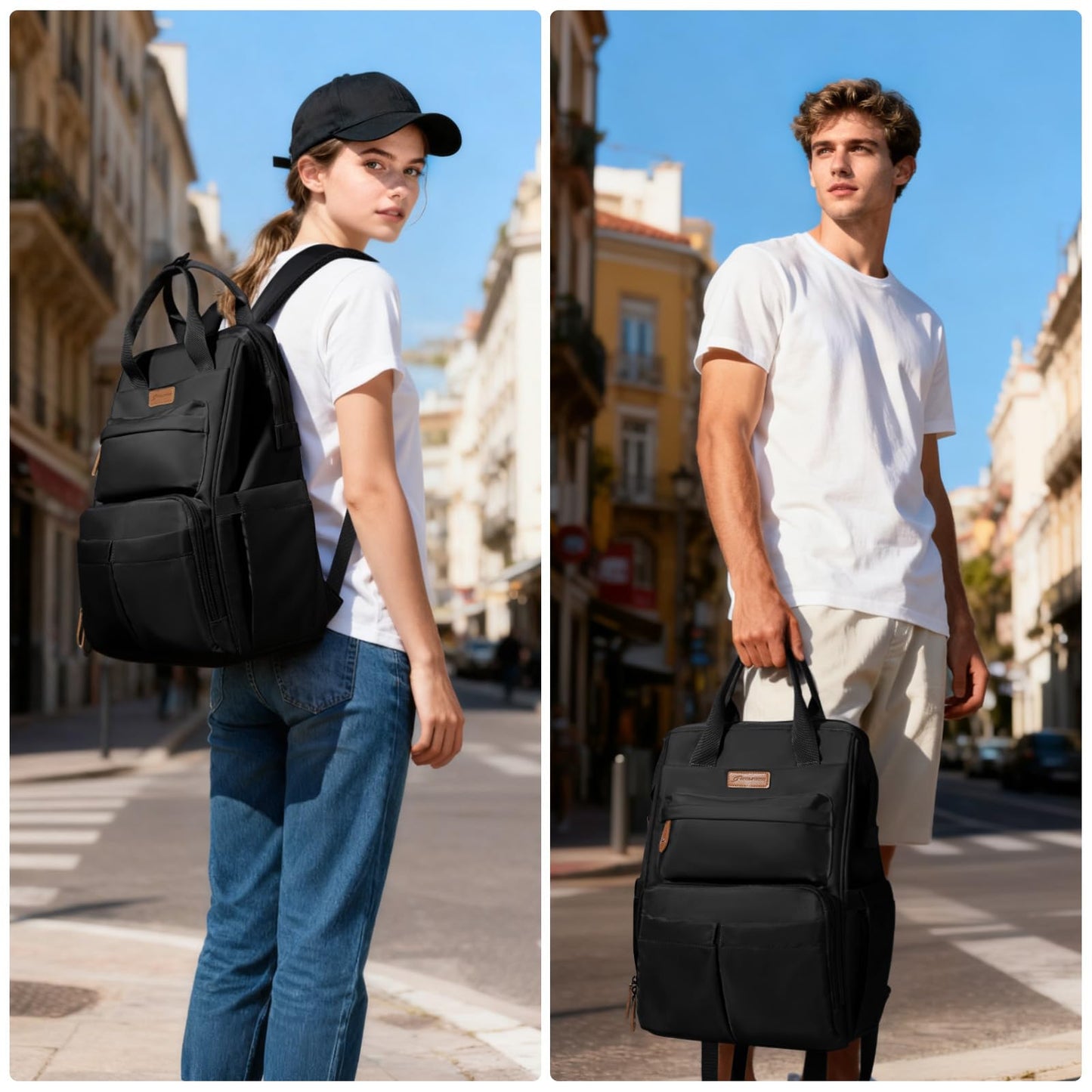 Maelstrom Laptop Backpack for Women Men, Waterproof Travel Backpack, Anti-Theft Computer Work Bag with Luggage Strap (Black-17.3Inch)