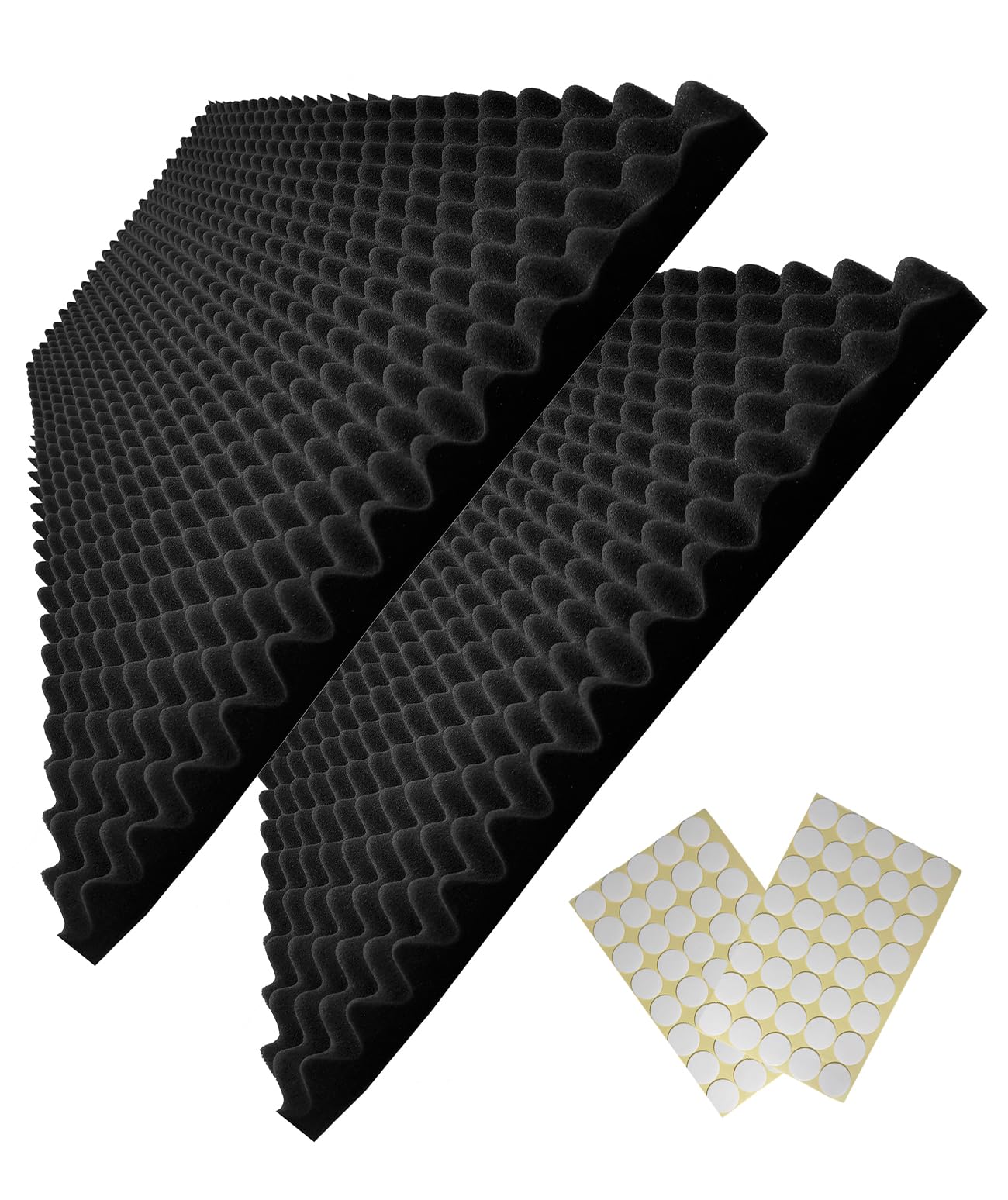 Yaolabjer 2 Pack 48"X 24"X 2" Black Sound Proof Foam Panels, Acoustic Foam Egg Crate Foam Panel, Noise Cancelling Foam Studio Foam Panel, Sound Panels Noise Reducing For Walls