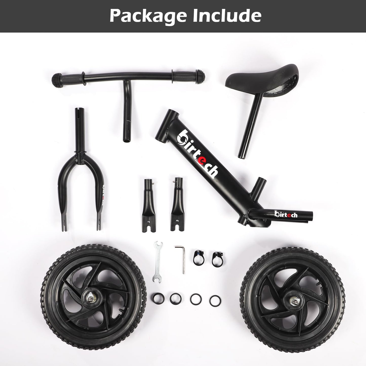 12" Balance Bike Carbon Steel Frame No Pedal Walking Balance Bike Training Bicycle for Kids and Toddlers 2- to 5 Years Old (Black)