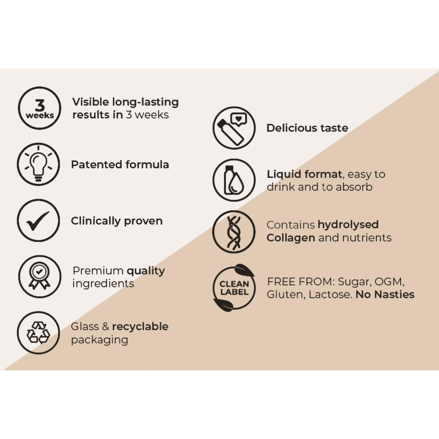 Pure Gold Collagen | The Original #1 Liquid Collagen Peptides Supplement | Hydrolyzed Marine Collagen Drink with Hyaluronic Acid, Borage Oil, Essential Vitamins & Amino Acids for Skin, Hair & Nails | 30 - 50ml bottles | 30 Day Supply