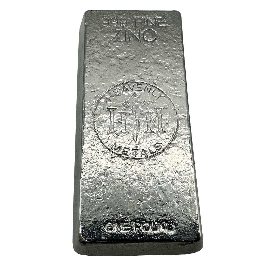 1 Pound 99.9% Pure Zinc Hand Poured Metal Bullion Bar Ingot – Collectible Element for Display, Science Experiments, DIY Casting, Paperweight