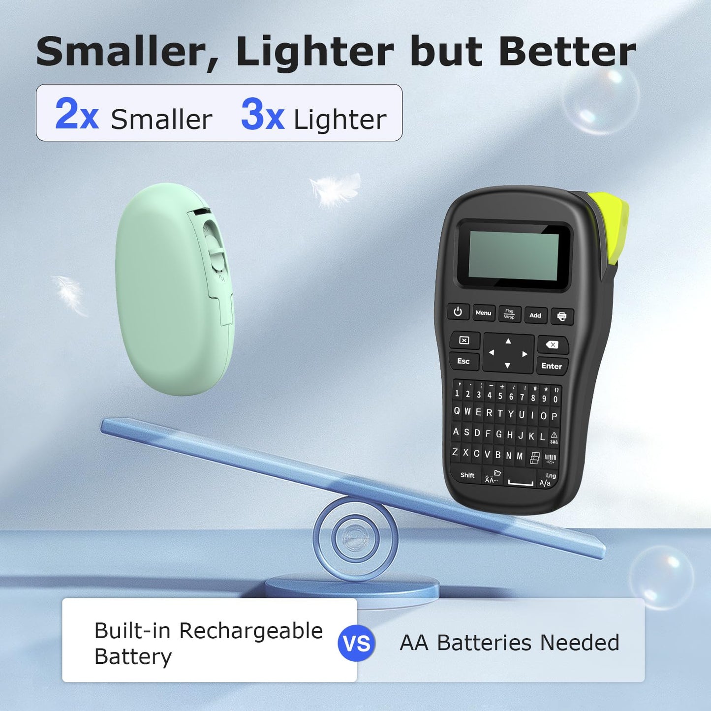 SUPVAN E10 Bluetooth Label Maker Machine with 3 Tapes, Continuous Waterproof Label, Versatile App with 30+ Fonts and 660+ Icons, Inkless Labeler for Home, Kitchen, School, Office Organization, Green