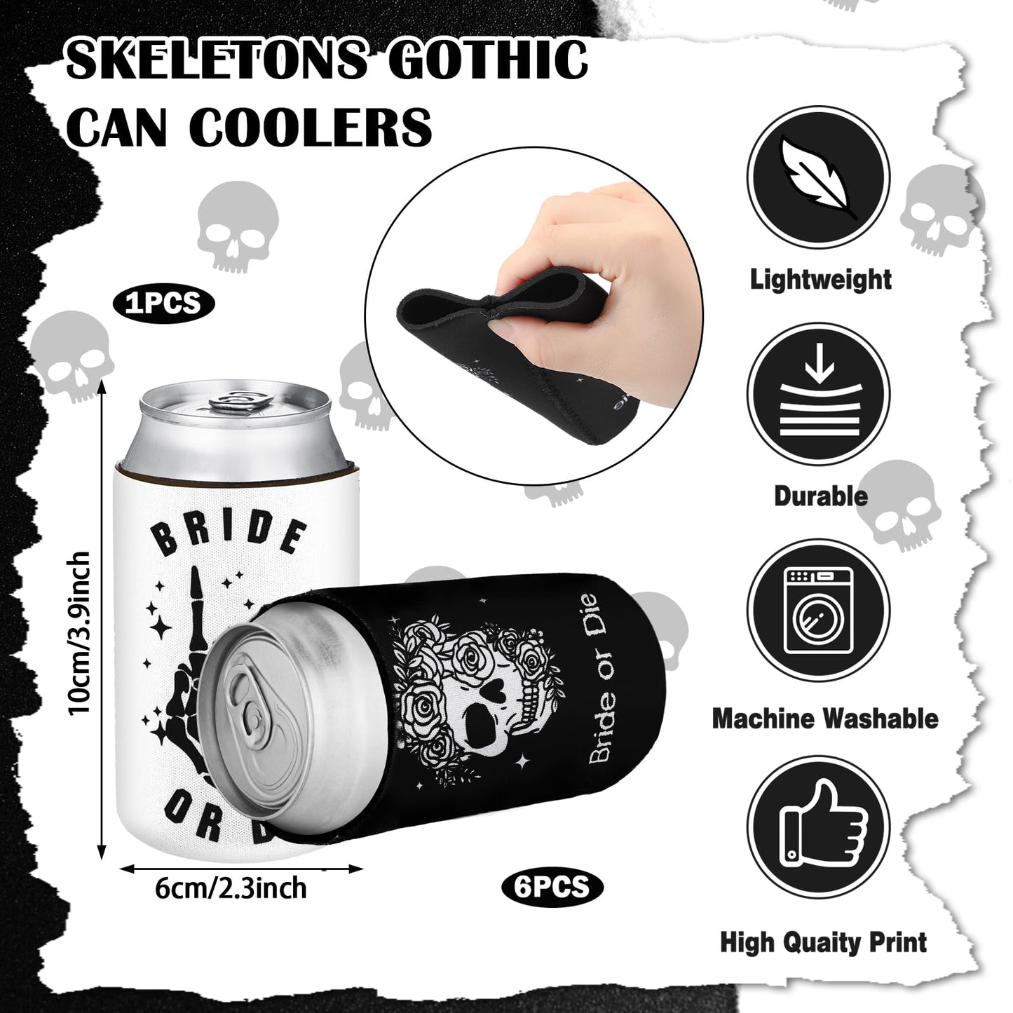 Norme Bride or Die Bachelorette Party Supplies Till Death Do Us Party Decor with Can Sleeve Bag Scrunchie Sunglasses(28 Pcs)