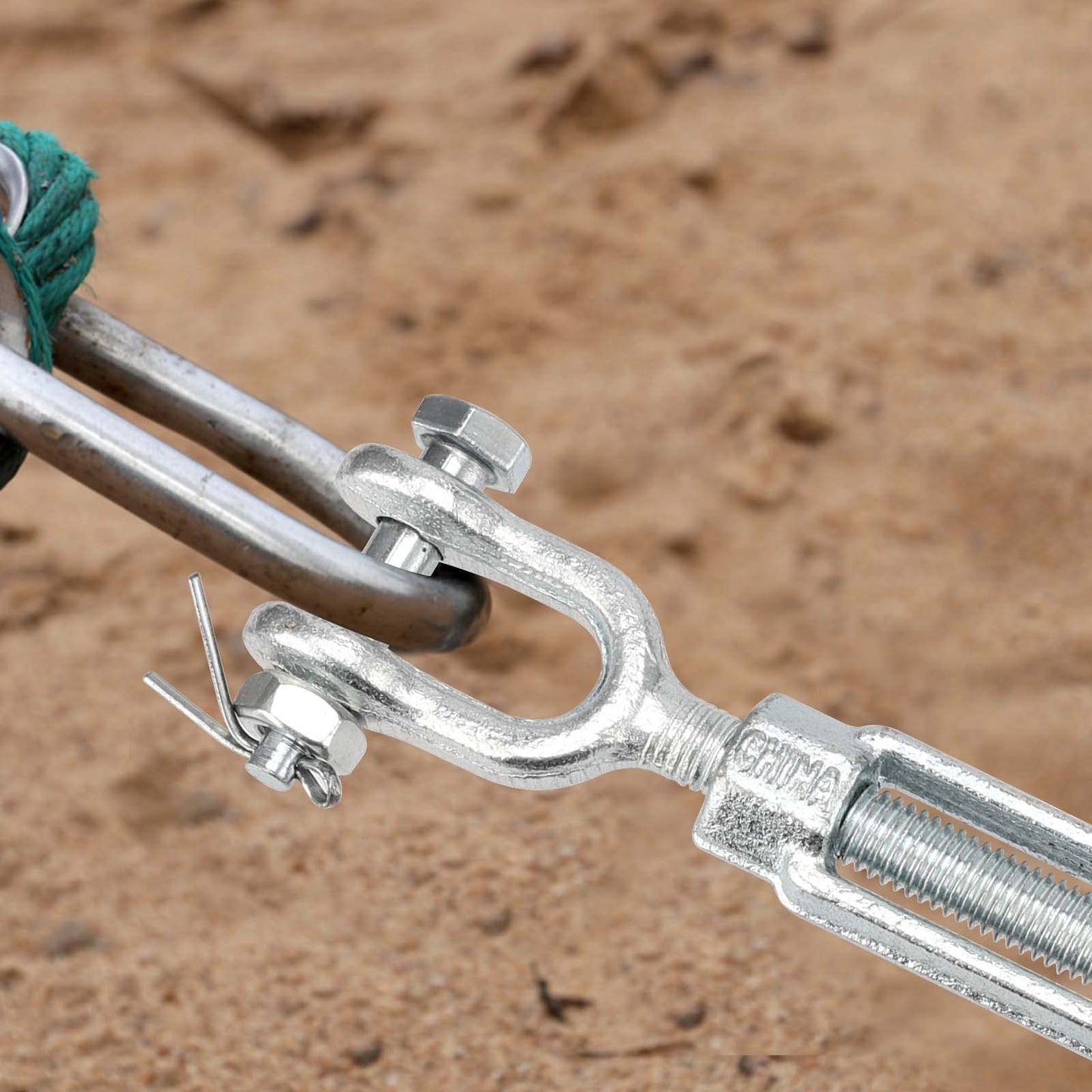 TAICHEUT 4 Pack M12 Galvanized Steel Turnbuckle, 1/2 Inch Heavy Duty Jaw and Jaw Turnbuckle, Weather Resistant Forged Turnbuckle for Tension Cable, Rope, Chain, 2200 lbs Working Load