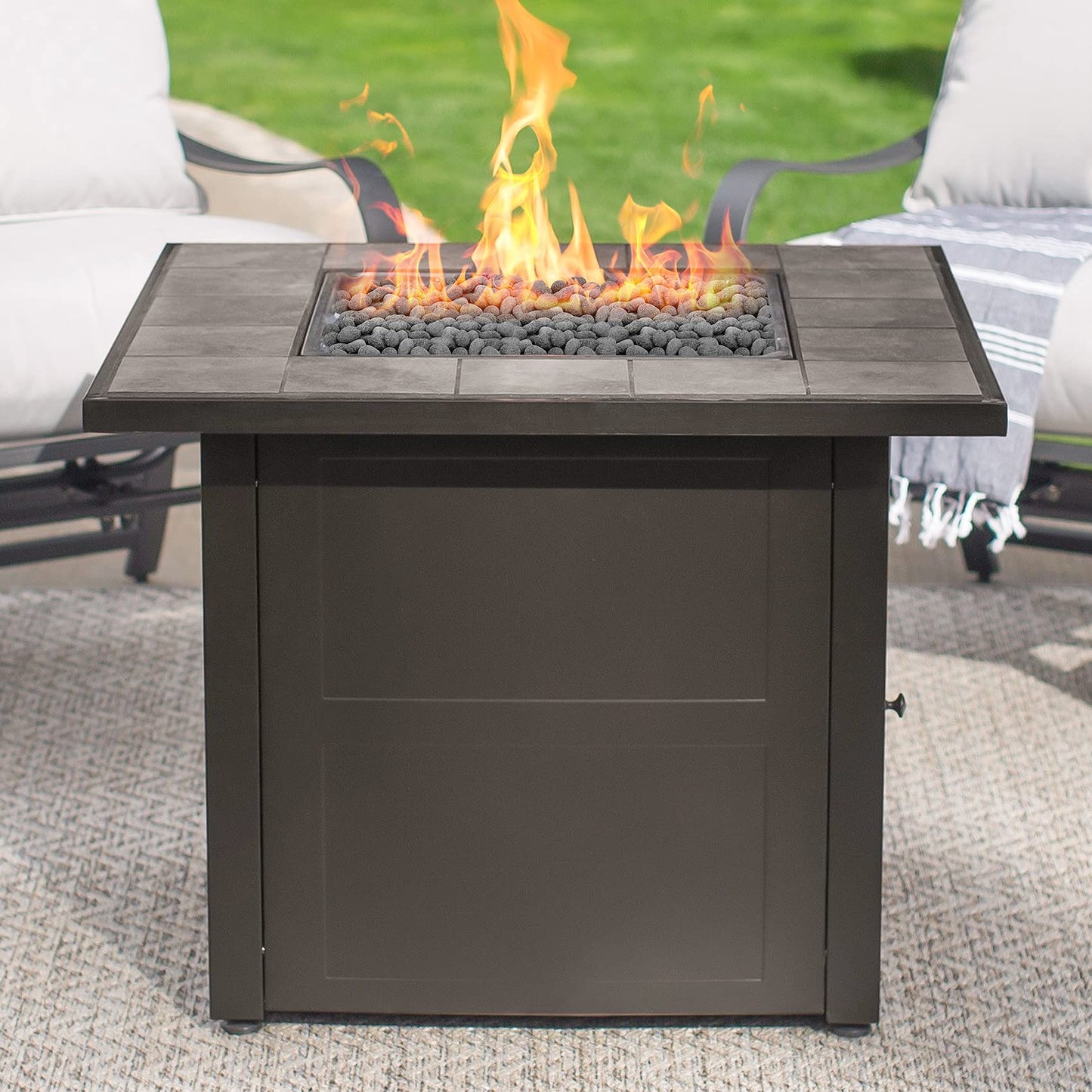 Stanbroil Tumbled Lava Rock Pebbles for Indoor or Outdoor Gas Fire Pits and Fireplaces - 10 pounds(1"-2")