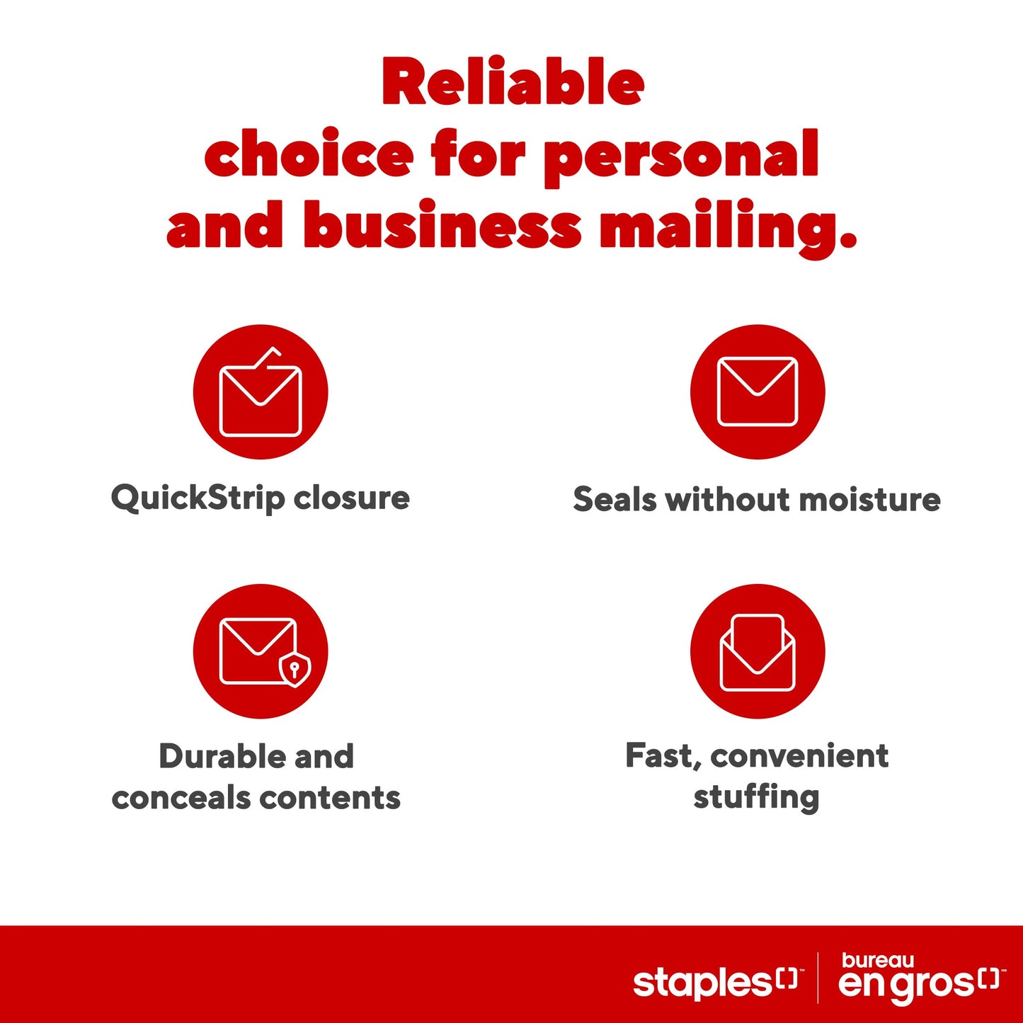 Staples Kraft Catalogue Envelopes with QuickStrip Closure - 5-7/8" x 9-5/8" - Brown - 100 Pack