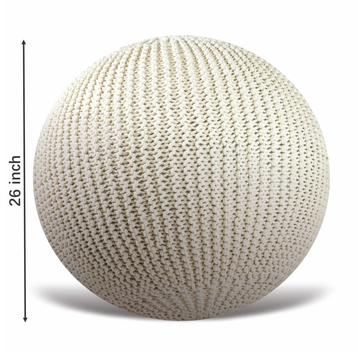 ART pinecone Yoga Ball Cover - Cotton Rope Cover for Exercise, Birthing, Stability, Fitness, Balance, Pilates Ball (65 cm/26" Off White)