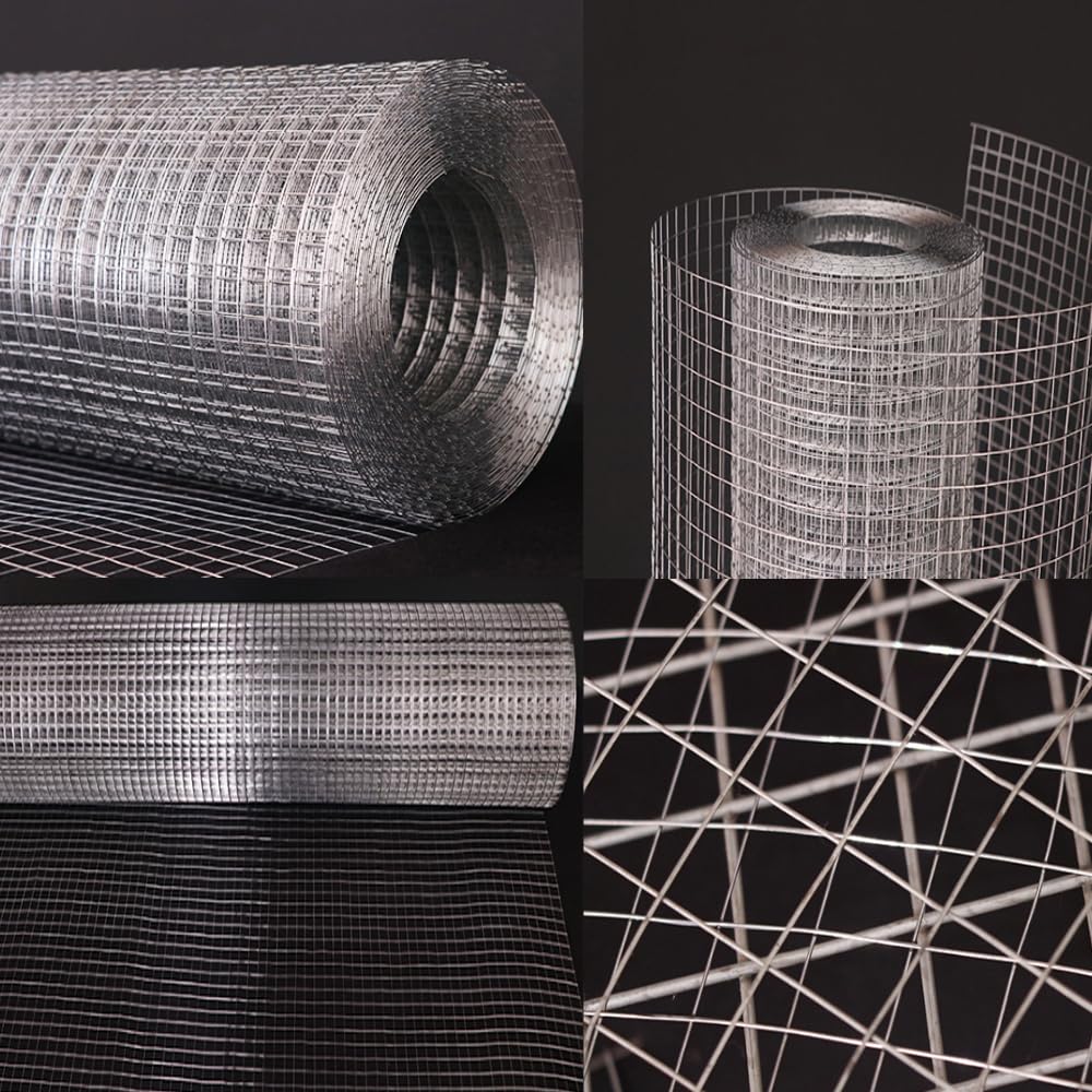 15.7in x 32.8ft Hardware Cloth Wire Fence Roll, Metal Wire Mesh Roll Galvanized Chicken Coop Welded Mesh Fence for Poultry Netting Cage Garden Protection Plants Supports Tree Guards
