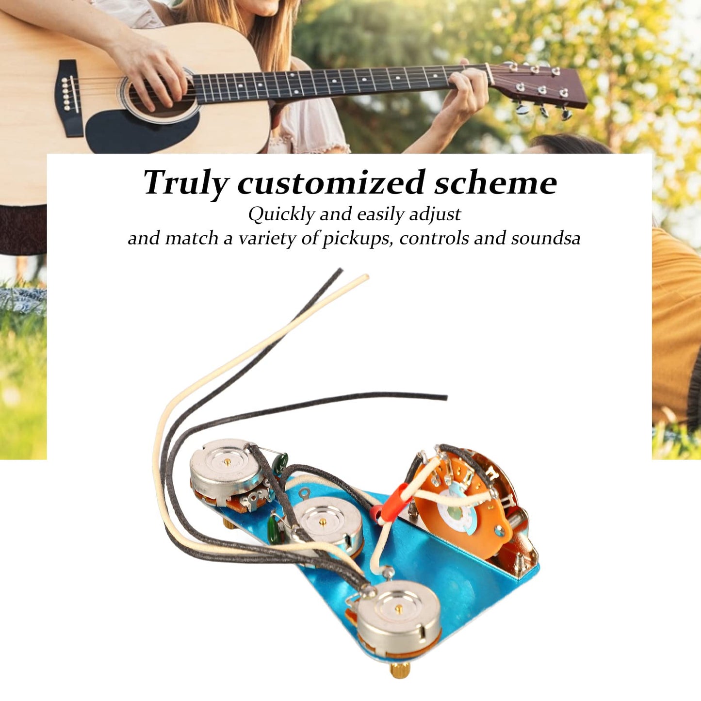 Strat-Style Guitar Wiring Harness Prewired Upgrade – Guitar Wiring Harness Set Prewired, Quick Install, Enhanced Tone, Reliable Performance for Guitar Enthusiasts