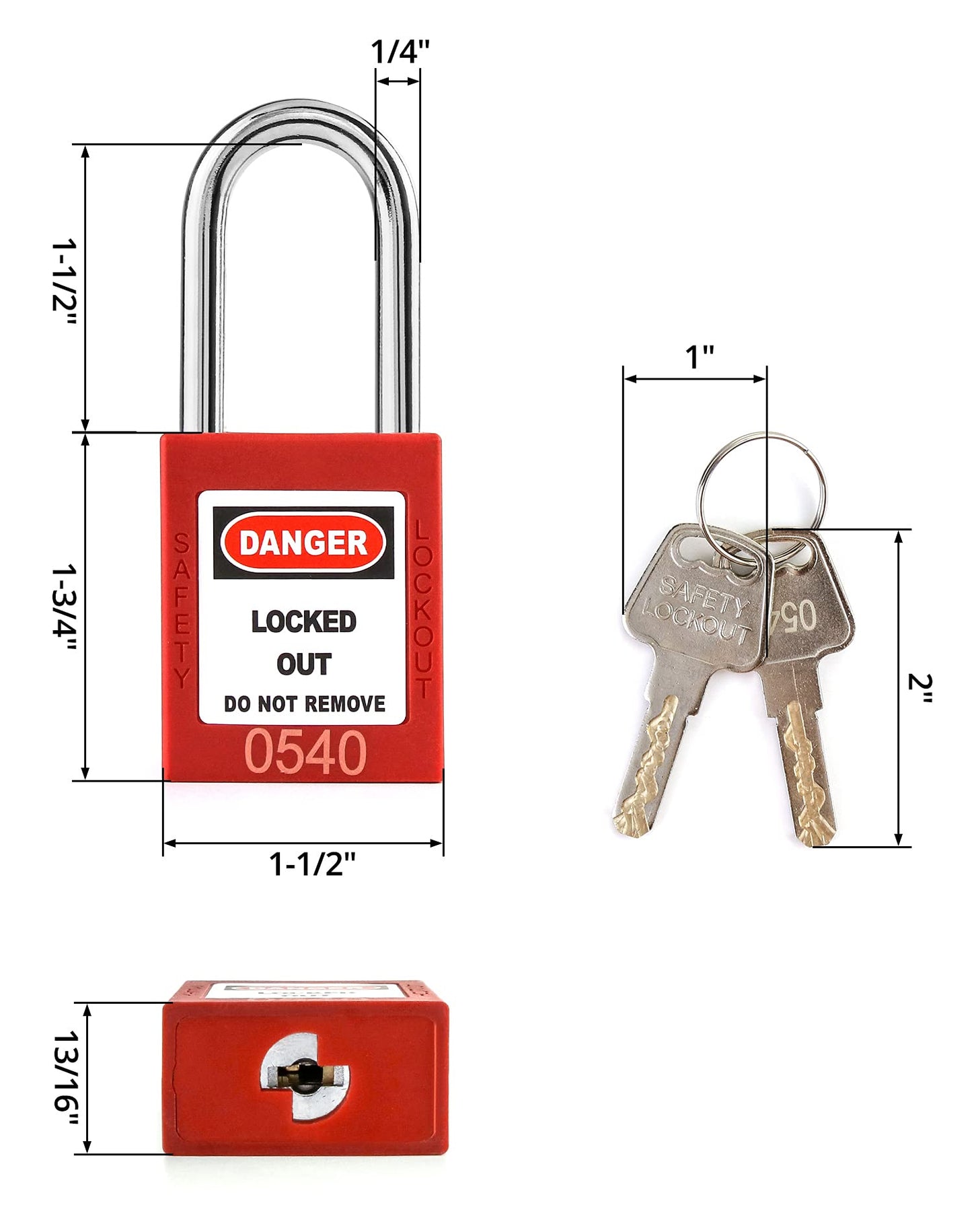 QWORK Lockout Tagout Locks, Safety Padlock, 10 Padlocks with 20 Keys, for Lock Out Tag Out Stations and Devices