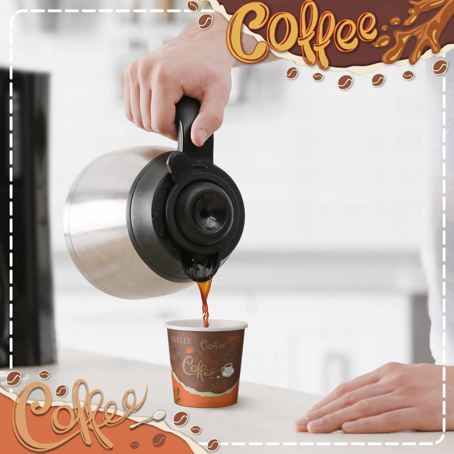 Funtery 200 Pieces Disposable Espresso Coffee Cups 3 oz Small Paper Cups for Coffee Tea Cocoa Juice Mini Paper Supplies for Cafes Offices and Home