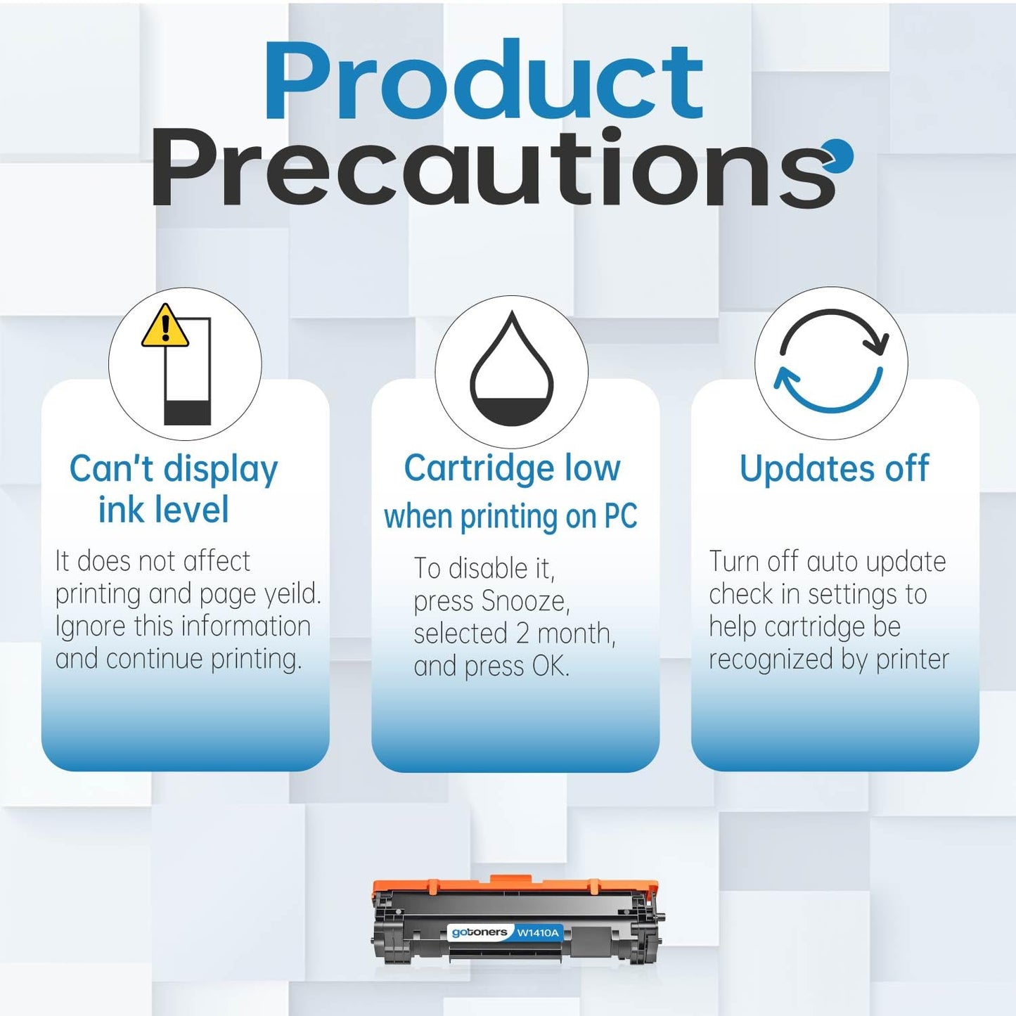 Gotoners 141A Toner Cartridge Compatible for HP 141A 141X W1410A W1410X 2 Black with Chip use with HP LaserJet M110w MFP M139w M140w Printer Ink (Do not Work with HP + or E Series Printers)