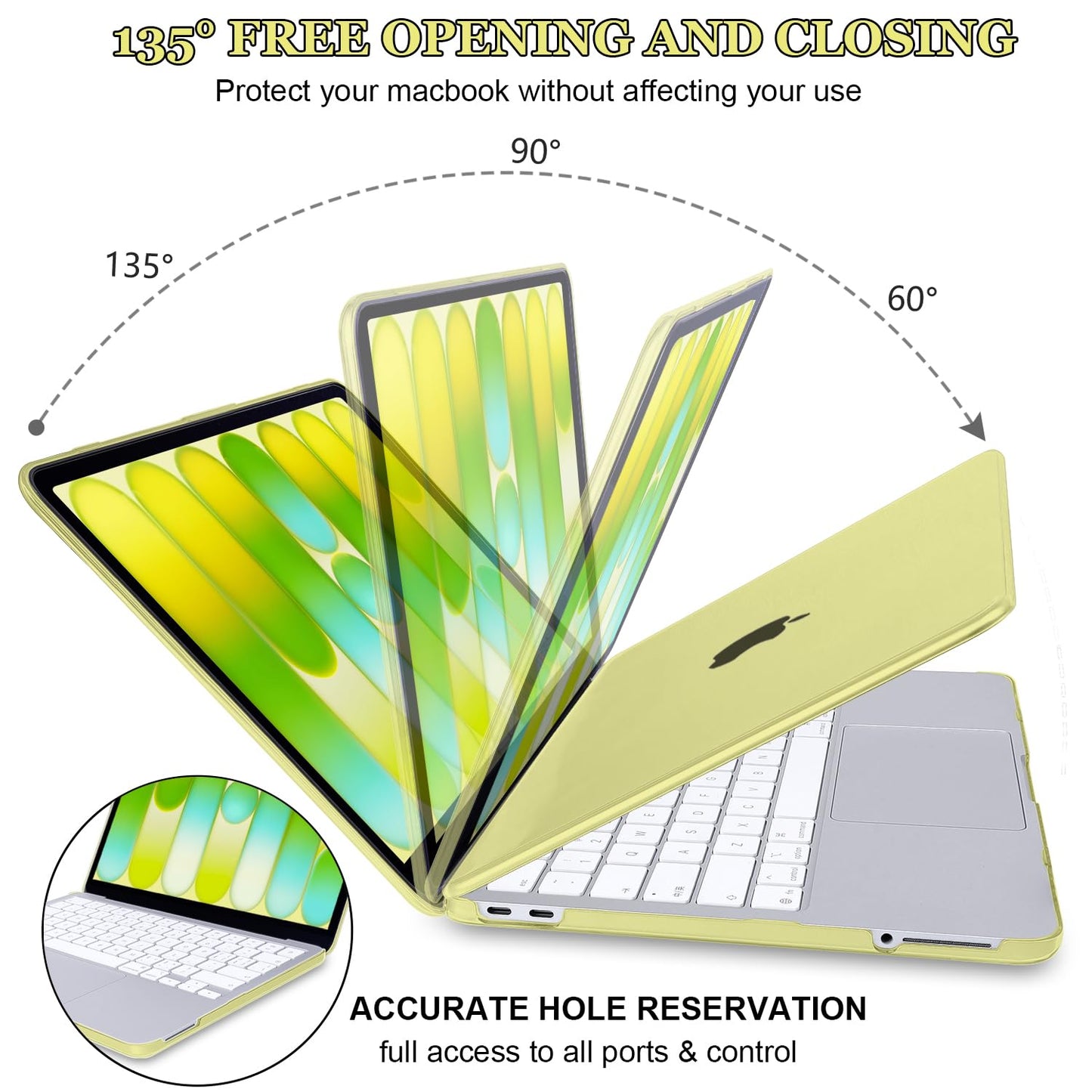 Seanai Citrus Ultra-Thin Hard Case for 2026 MacBook Neo 13 Inch A18 Pro A3404 with Keyboard Cover, Screen Protector, Silicone Dust Plugs & Webcam Privacy Cover