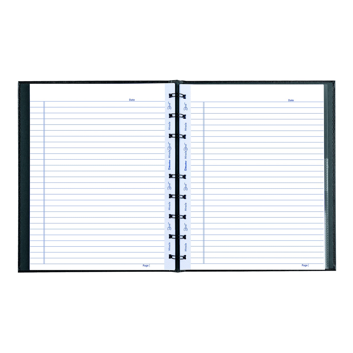 Blueline MiracleBind Notebook, Black, Lizard-Like, Hard Cover, 9.25" x 7.25", 150 Pages (AF9150.81)