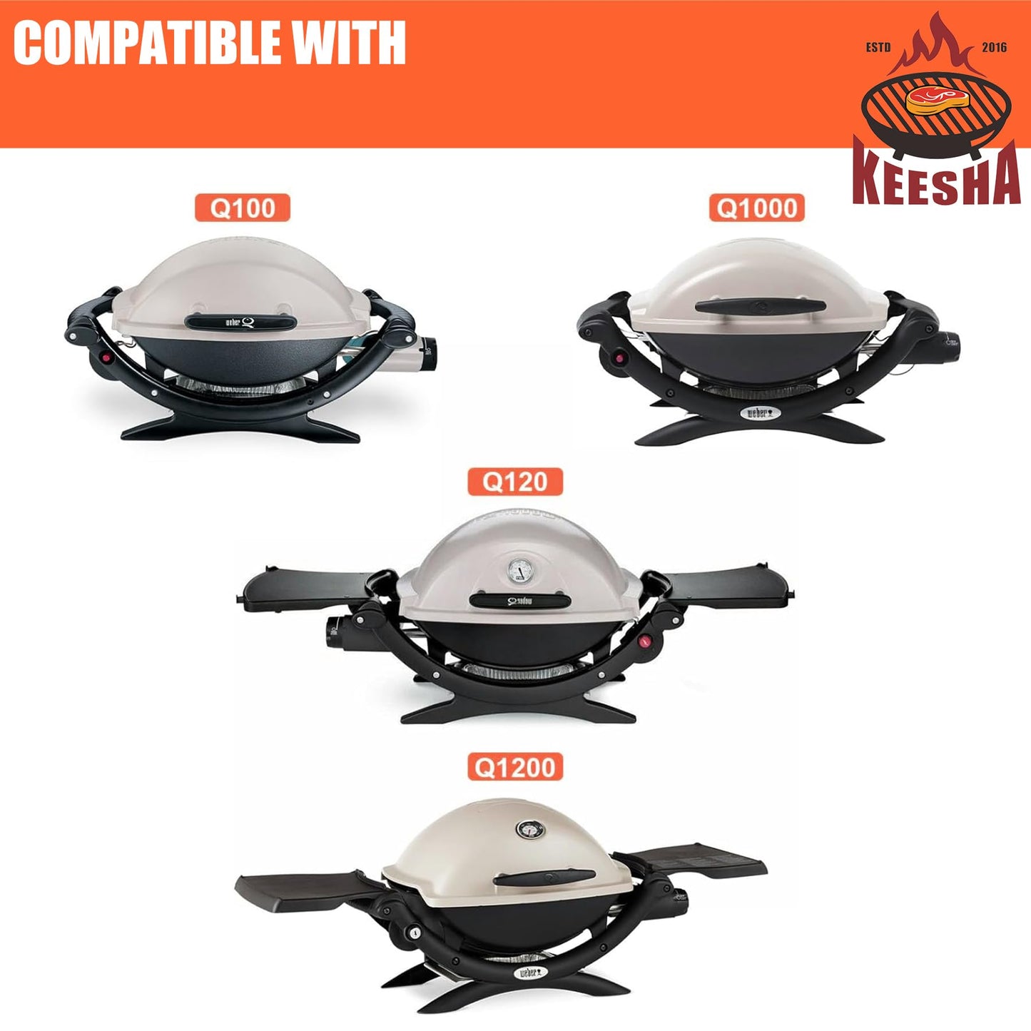 KEESHA 7582 Griddle Replacement Parts for Weber Q1200 Q1000 Q1400 Q100 Q120 Q140 Grills, Griddle Insert 65810 7644 69934 65465, Baby Q, Weber 50060001 50060301 386001 386002 Grill Parts