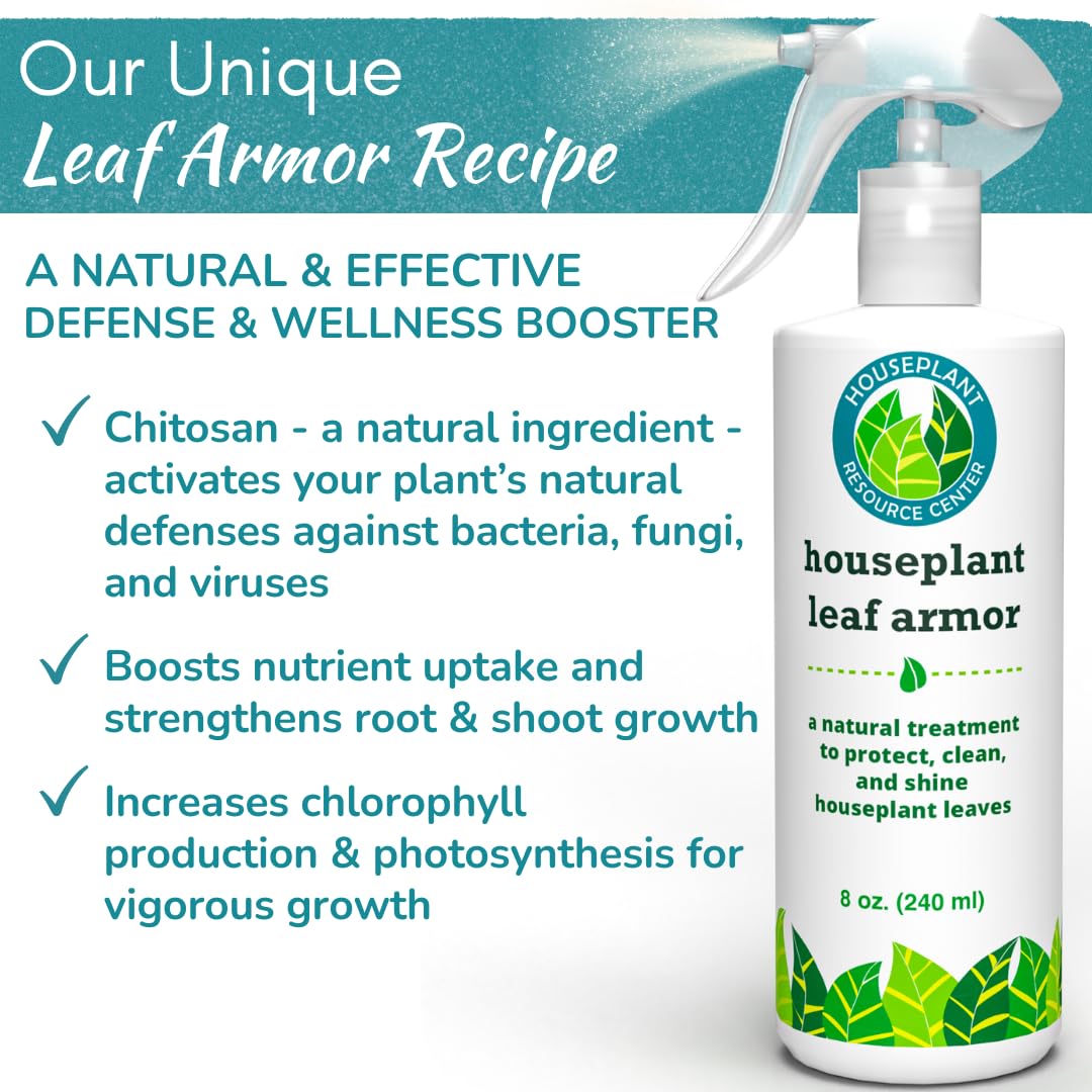 Leaf Armor Spray | Natural, Organic Protectant & Shine for Healthy Foliage on Fiddle Leaf Fig, Monstera & Other Houseplants | Safeguards Leaves from Dust & Debris | 8 oz