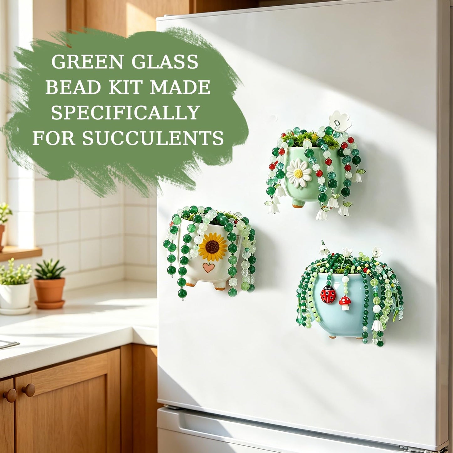Weldomcor 5540 Pcs Beaded Plant Kit, Forever Green Glass Beads for Beaded Plants Leaf Flower Sun Catcher Seed Beads Kit with Tutorials for Succulent Plant Jewelry Making DIY Crafts Home Decor