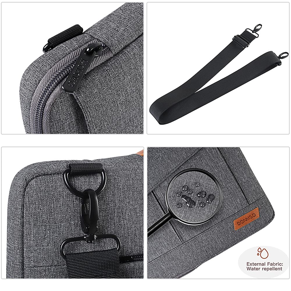 DOMISO 17-17.3 Inch Laptop Sleeve Water Resistant Business Briefcase Messenger Bag Compatible with 17.3" Dell Computer/HP Pavilion 17/ProBook 470/MSI GS73VR Stealth PRO/Lenovo/Acer/ASUS,Grey