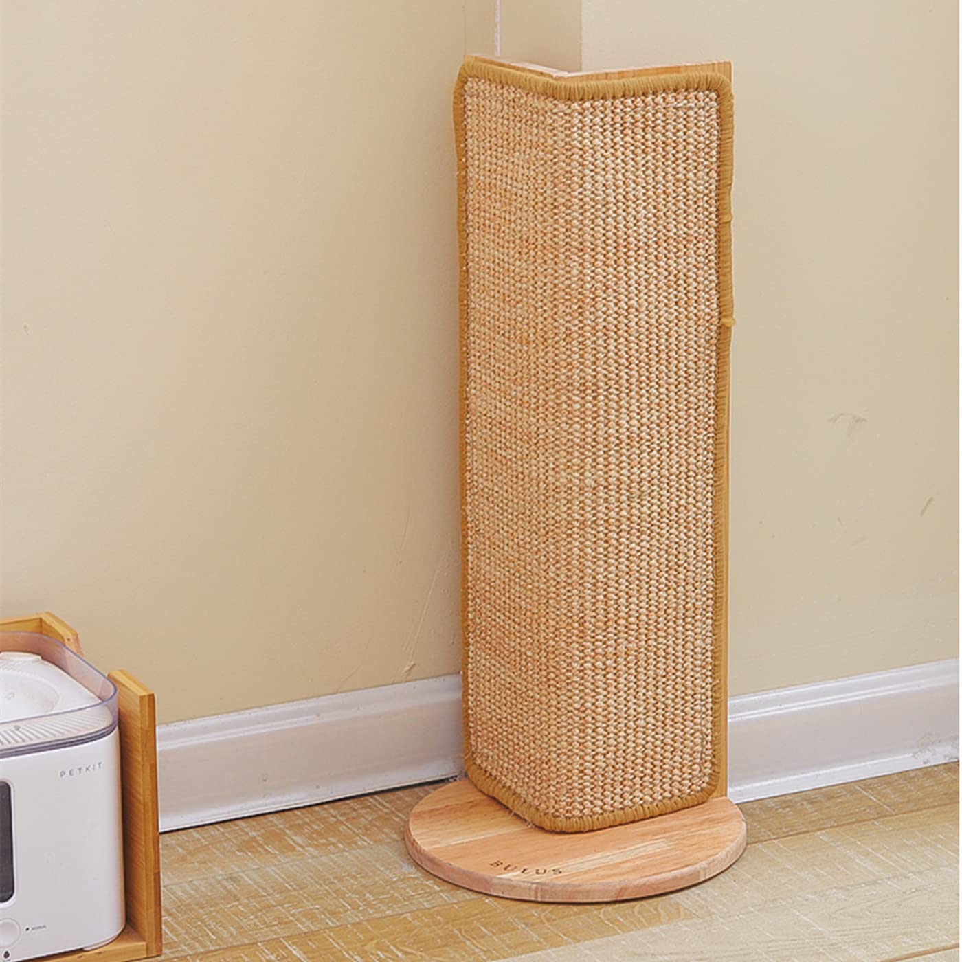 SHENGOCASE 2-Pack 62cm Tall No Drilling Wall Sofa Couch Corner Cat Sisal Scratcher,Scratching Post,Replaceable Sisal Scratch Scratching Pad Mat