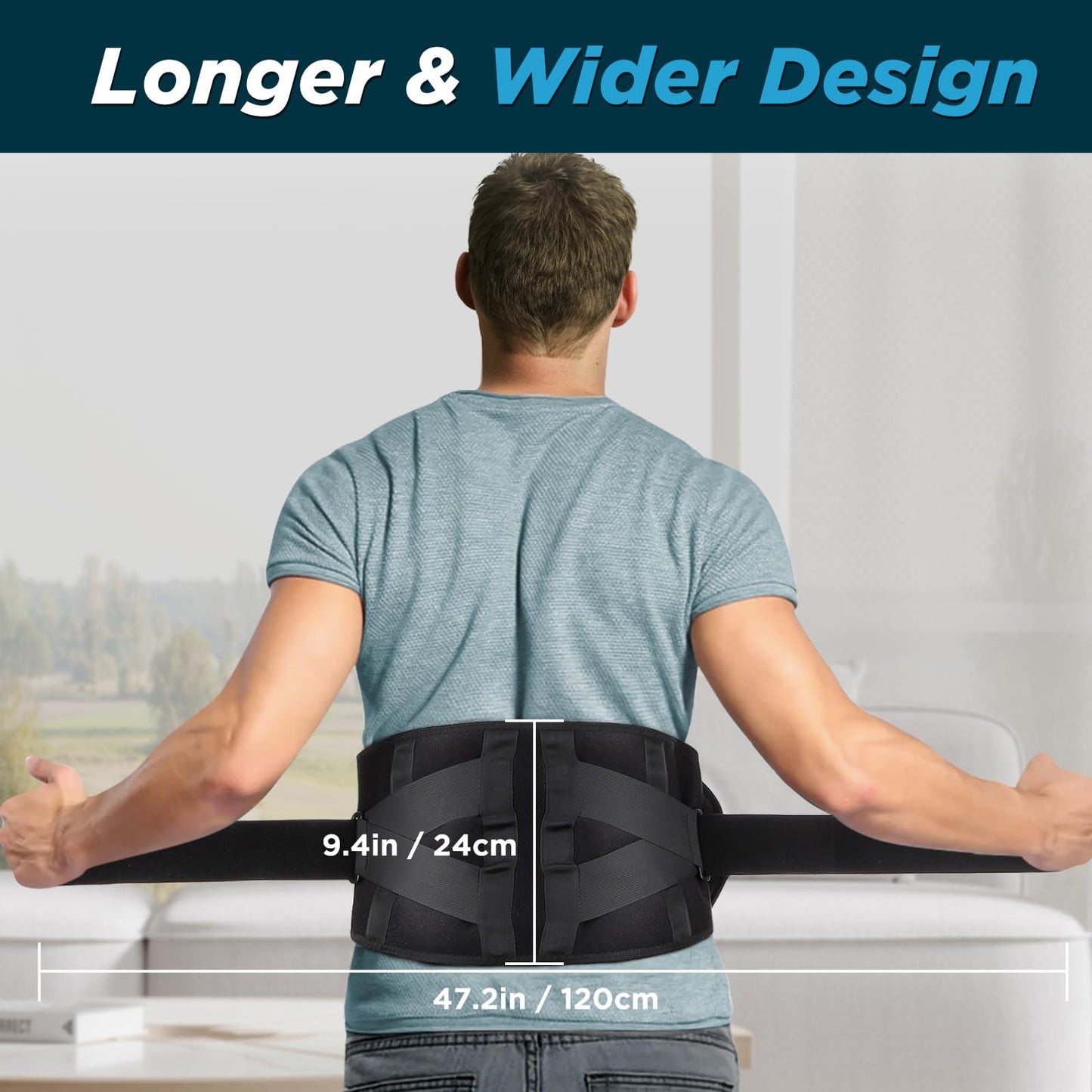 Cordless Heating Pad with Vibration for Back, Lower Back Warmer for Waist Back Belly Leg Body, Rechargeable Heated Waist Belt, 5 Heating Levels, Auto-Off