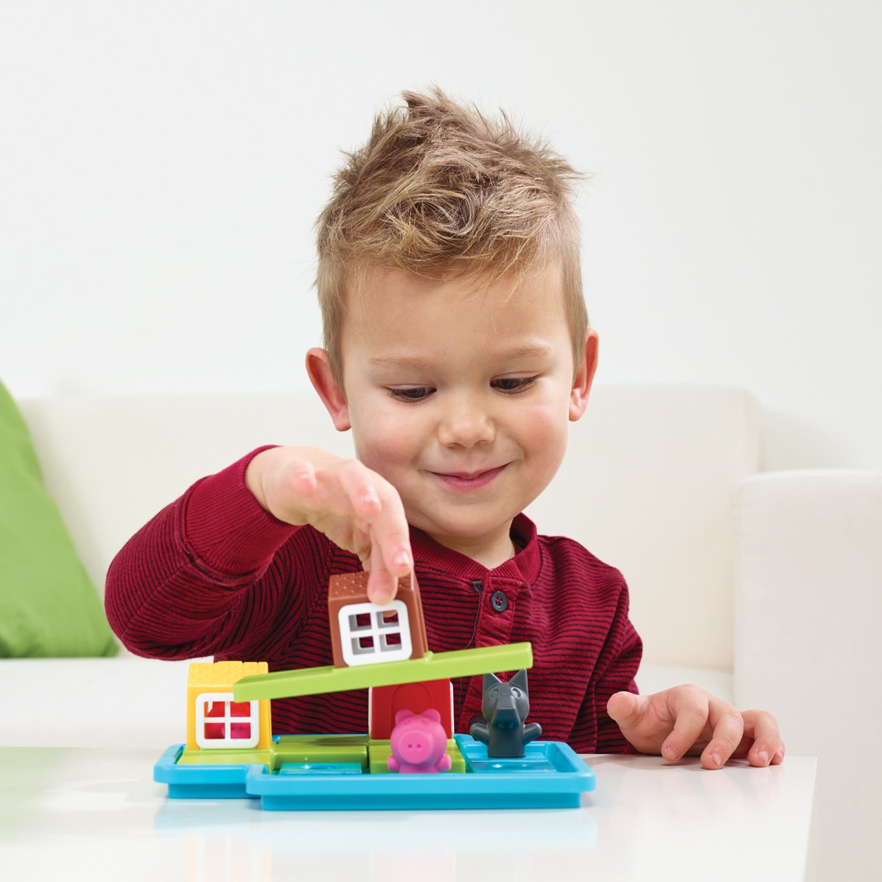 SmartGames - Les Trois Petits Cochons Deluxe - Remue-Méninges Éducatif - Jeu de logique et de Réflexion à Plusieurs Niveaux - 3 ans + - 1 joueur - 518853.