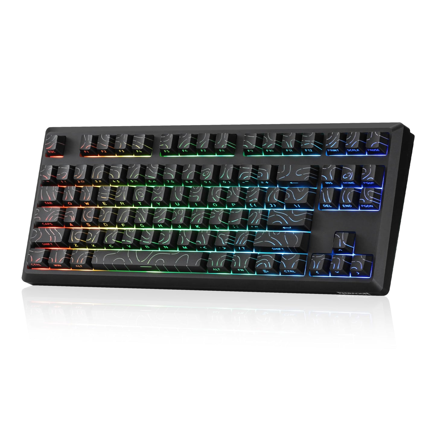 Redragon K737 PRO Wireless 87 Keys Gasket Gaming Keyboard, 80% Premium CNC Aluminum Mechanical Keyboard, Hot-Swap South-Facing LED Socket, 5-Layer Noise Dampening, Side-Printed PBT Contour Line Keycap