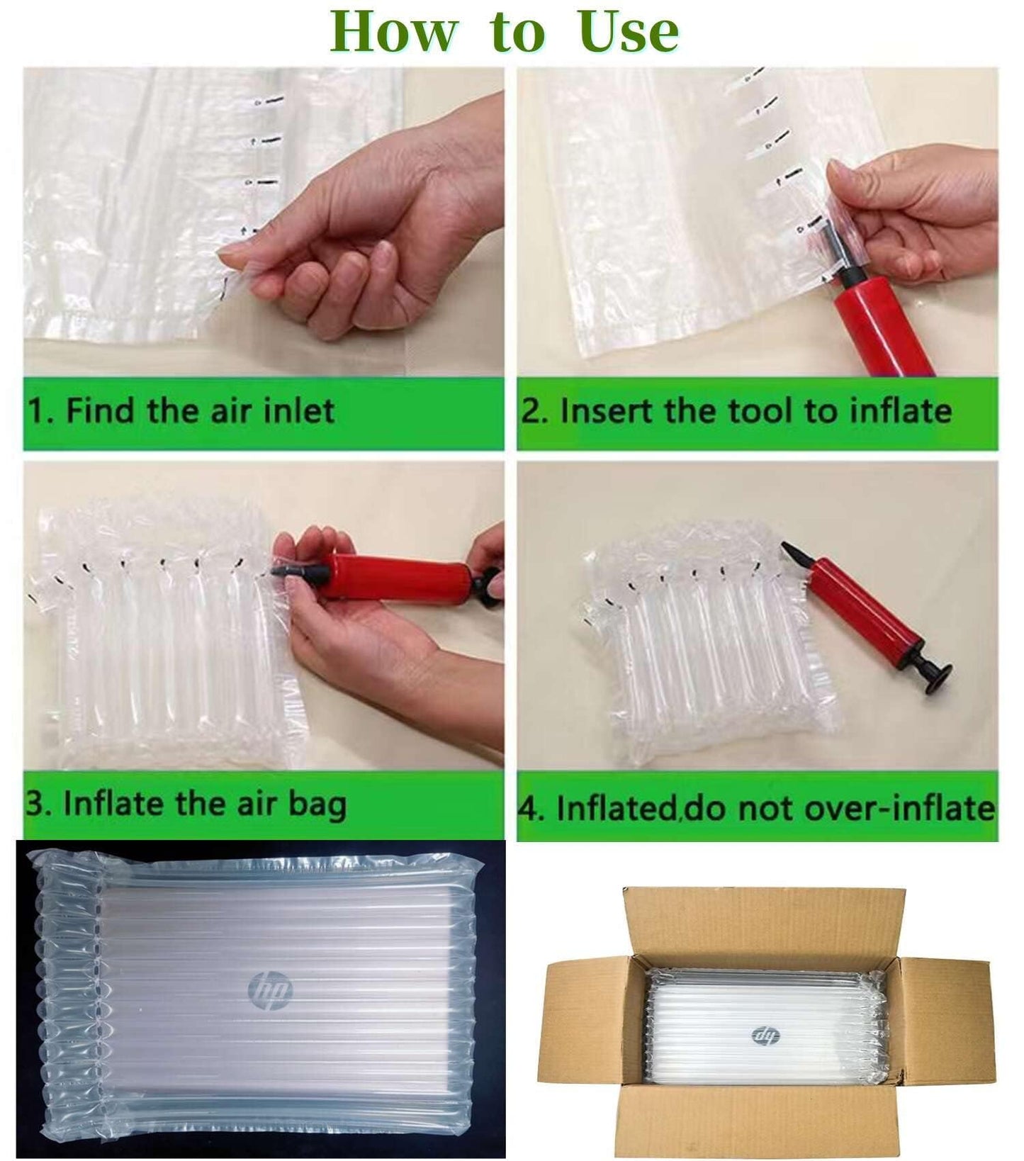 10pack Inflatable Laptop Protective Bag for 17inch Laptop Notebook Mailer with Hand Pump, Compatible with Laptop Shipping Boxes Anti-blocking Shipping Laptop Boxes (10pack for 17" Laptop)