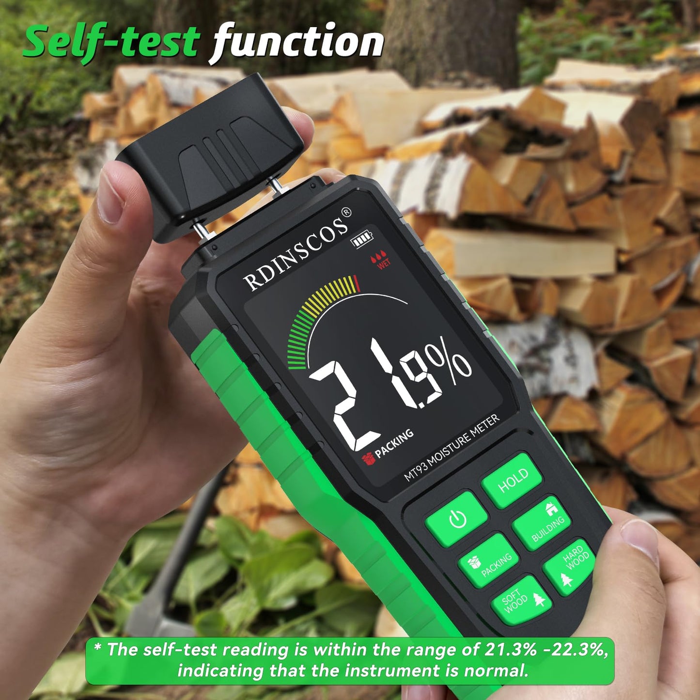 Rechargeable Wood Moisture Meter Digital Moisture Meter with LCD Display, Suitable for Wood, Firewood, Masonry, Walls, Building Materials