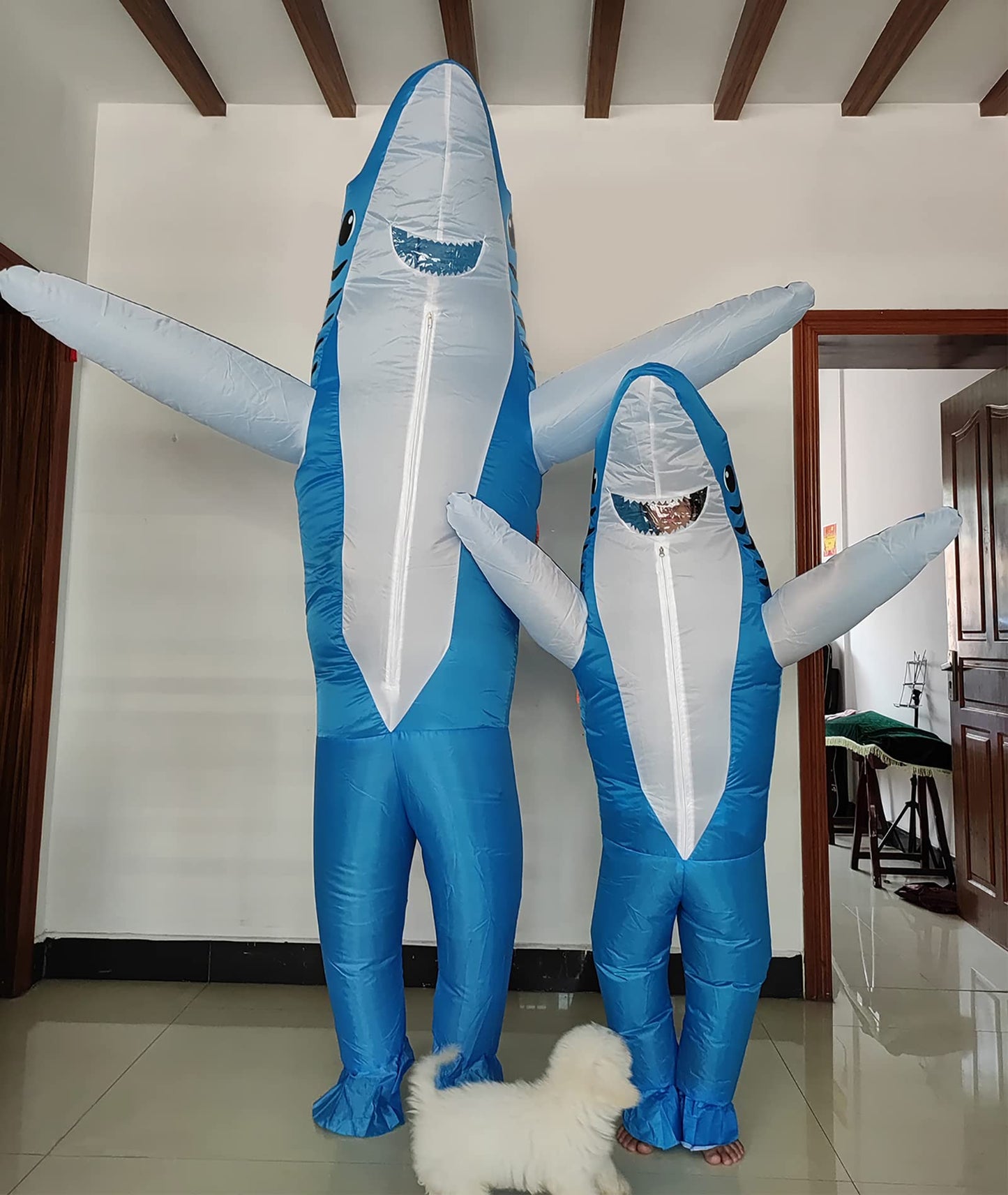 Inflatable Costume Kids 4'3''-4'11'' Tall Cute Shark Costume, Funny Halloween Costume for Party, Event, Gifts