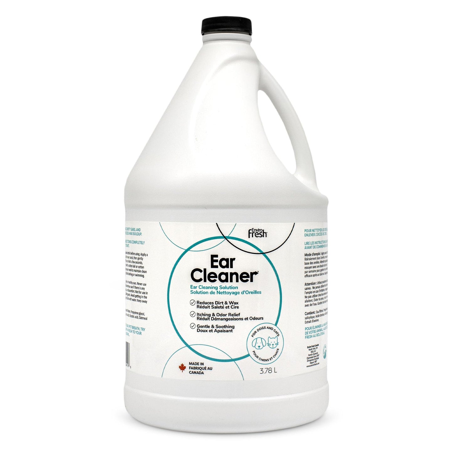 EnviroFresh Dog Ear Cleaner - Ear Cleaner for Dogs (3.78L/127oz) Dog Ear Cleaning Solution - Ear Drops for Dogs - Pet Hygiene Personal Care - Cat Ear Cleaner
