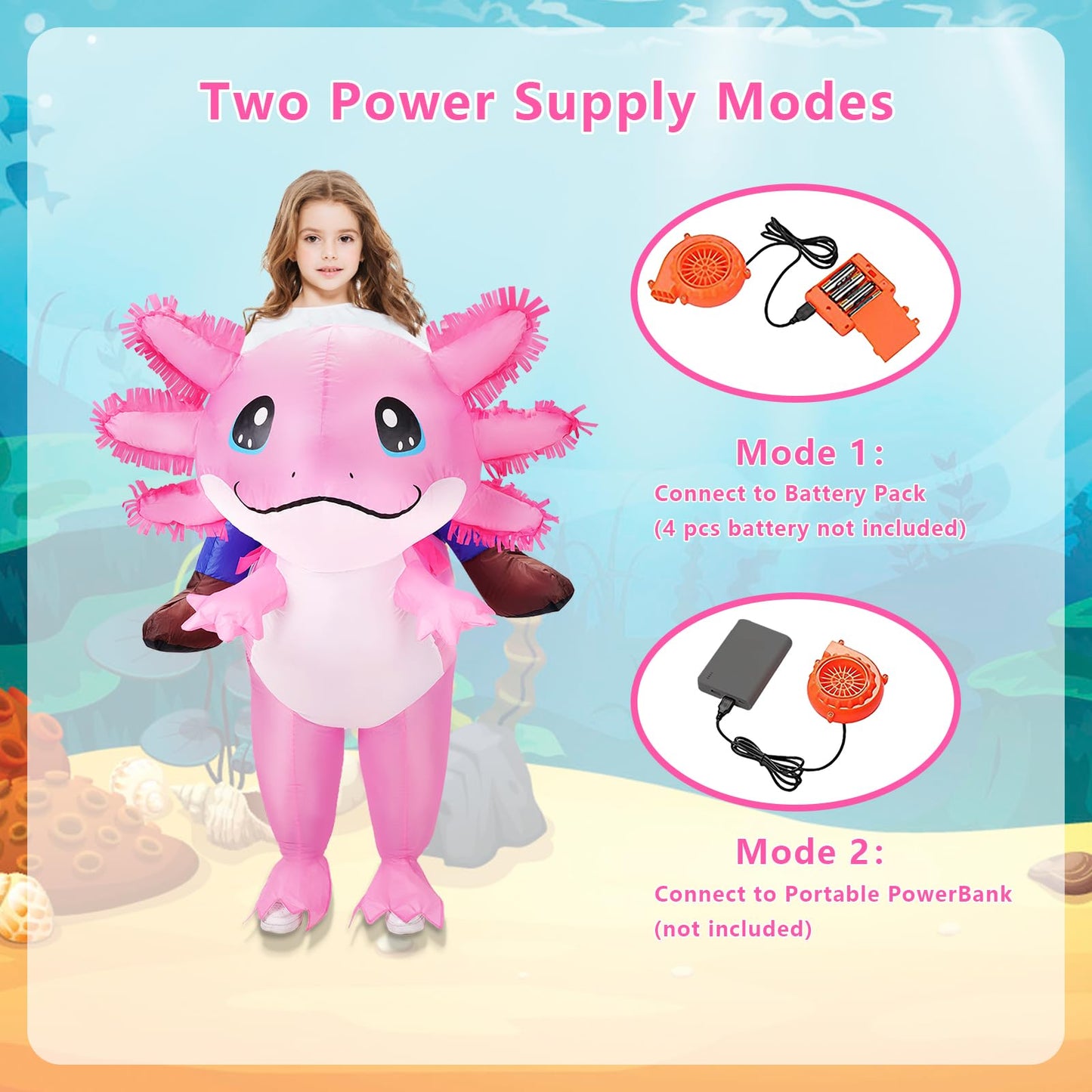 Stegosaurus Inflatable Axolotl Costume for Kids Halloween Costumes Kid Blow Up Costume Ride on Axolotl Costumes