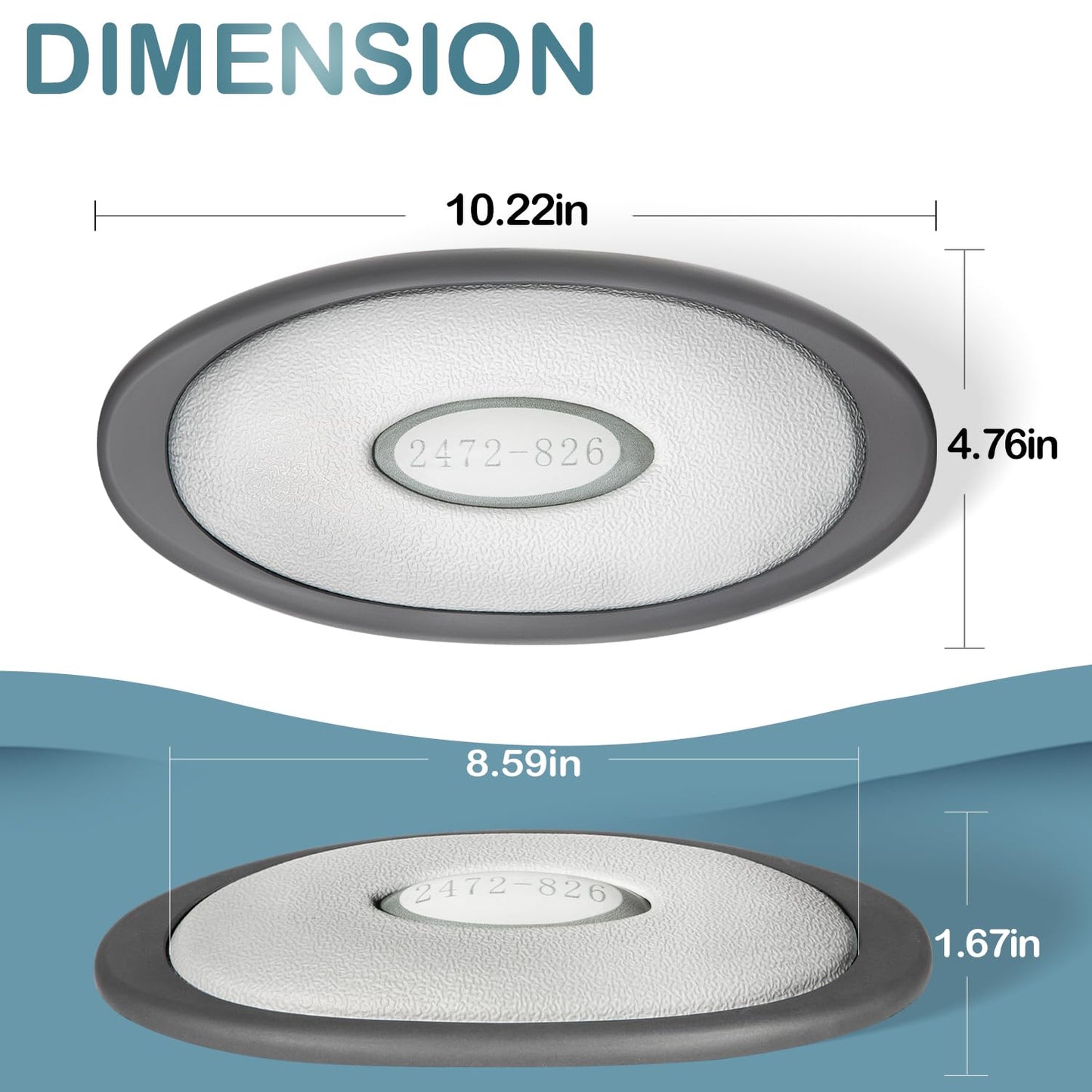 4-Pack 2472-826 Oval Pillow Insert + Back Mount for Jacuzzi J-300 Series Hot Tub(2007-2013), Hot Tub J300 Pillow