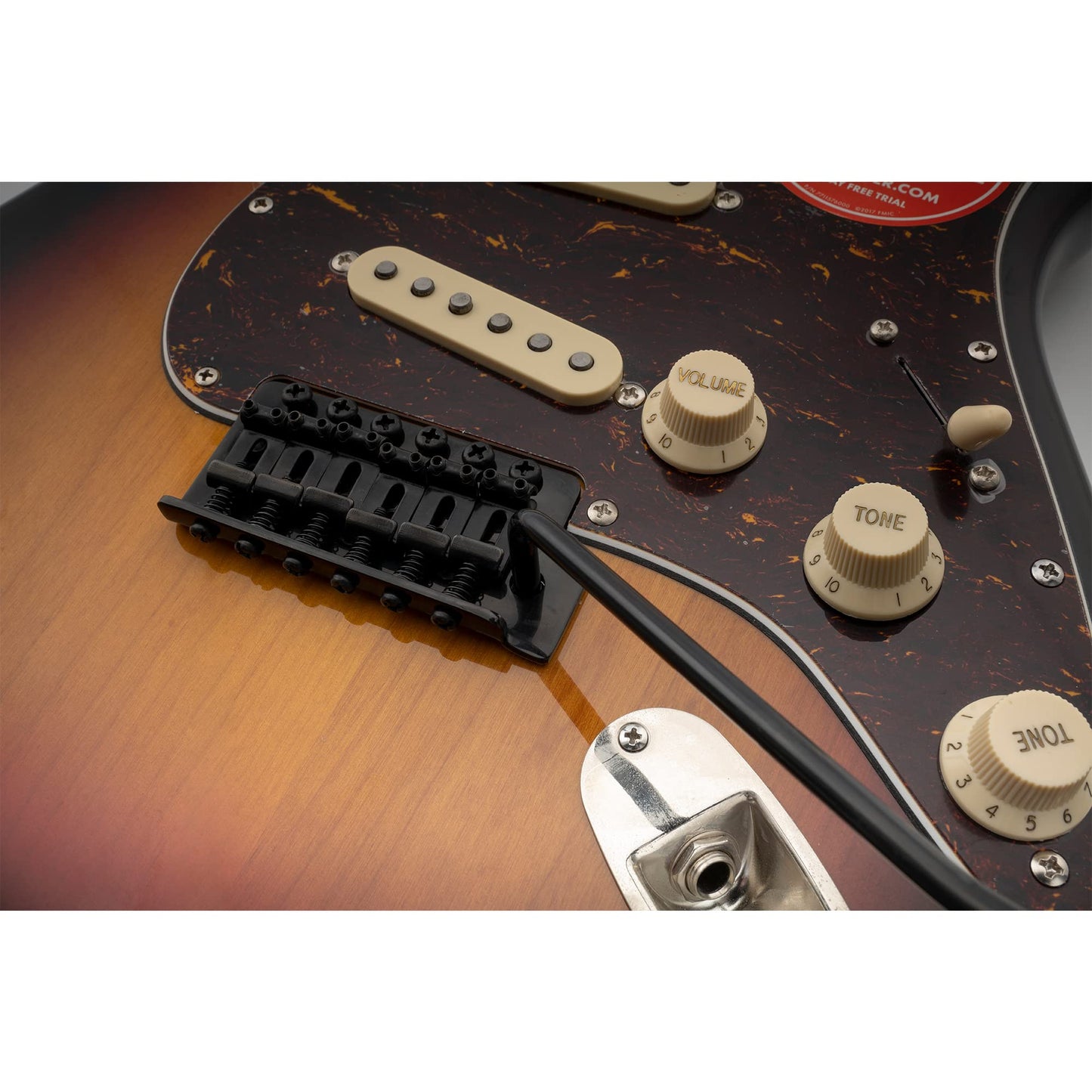 Musiclily Pro 52.5mm Vintage 6-Screw Tremolo Bridge 36mm Solid Brass Block for Squier Strat Style Electric Guitar, Black
