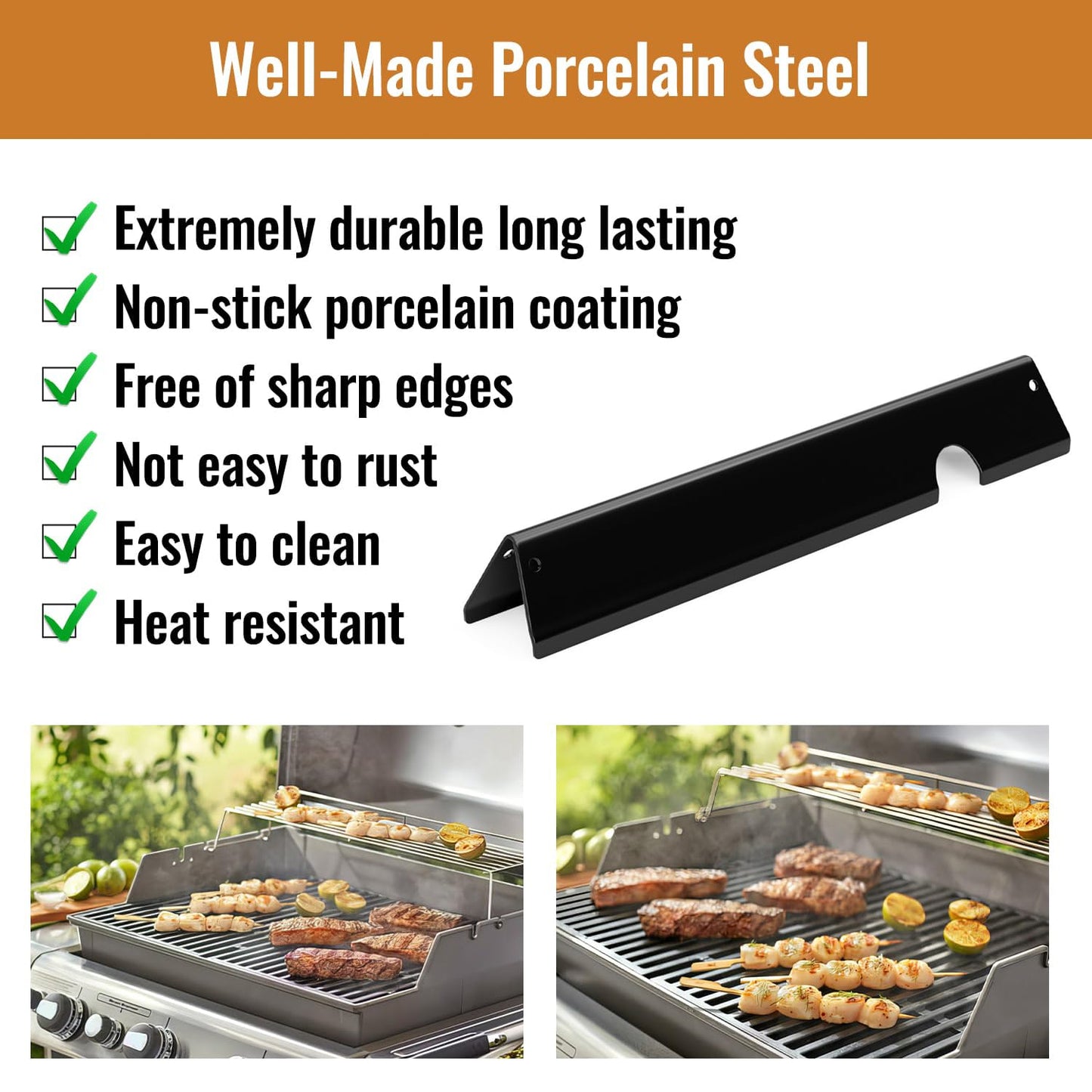Rushare 17-Inch Flavorizer Bars for Weber Genesis 2 Grill Parts, Grill Replacement Parts for Weber Genesis II/LX 300 Series (2017 and Newer) Grill Parts, Genesis II E-310 E-315 S-335, 66032, 5-Pack