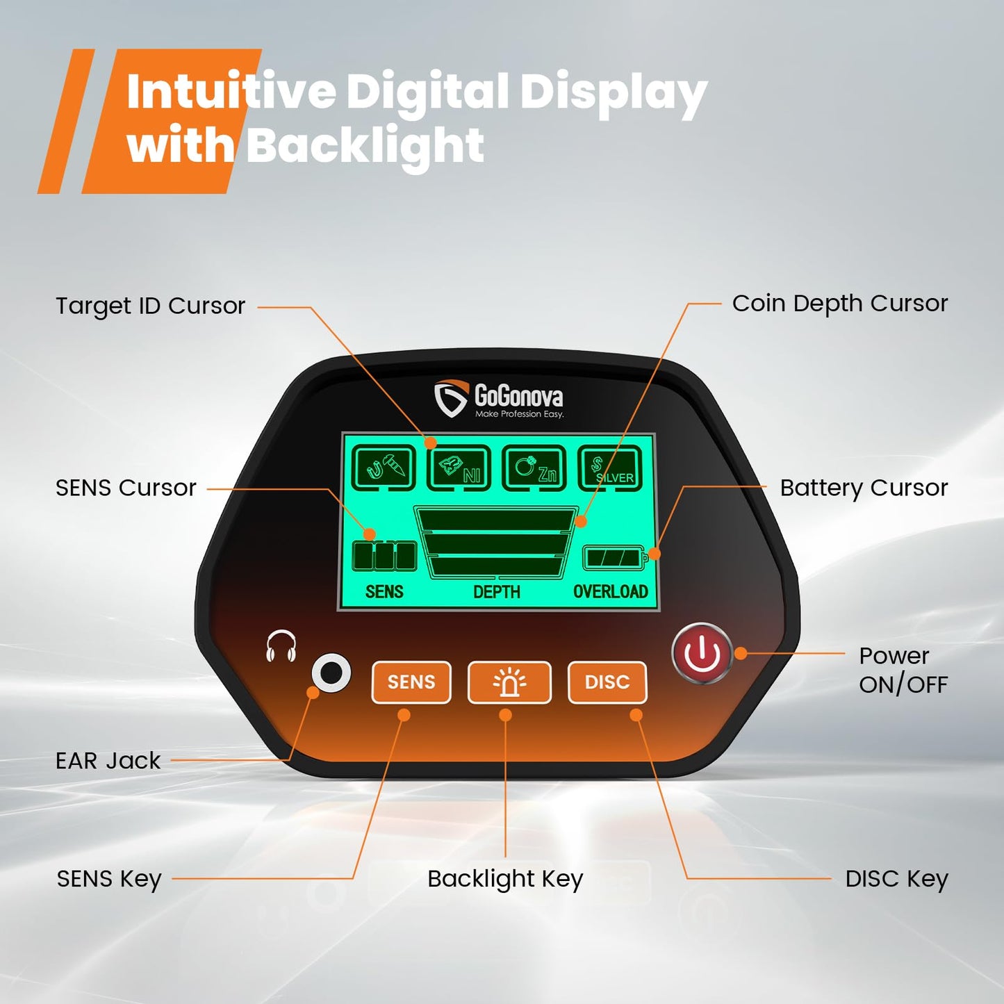 Metal Detector for Adults & Kids, GoGonova Kids Metal Detector, Waterproof Metal Detectors with High Accuracy Lightweight Search Coil, All Metal & Disc Modes for Junior & Youth Gold Detector